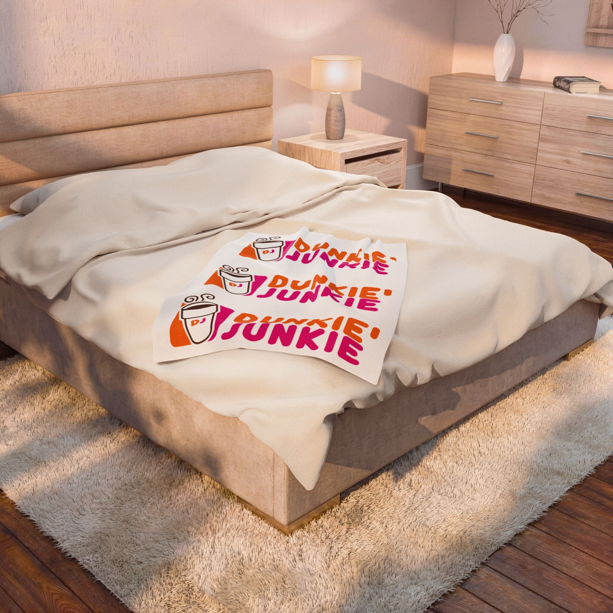 Dunkie Junkie Funny Plush Blanket Velveteen Throw - The Luxx Express