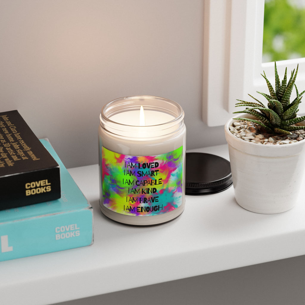 Affirmation I am Enough Aromatherapy Candle, Glass Jar Soy Wax Blend, 9oz, Gift for Home, Relaxing Scent, Eco - Friendly - The Luxx Express
