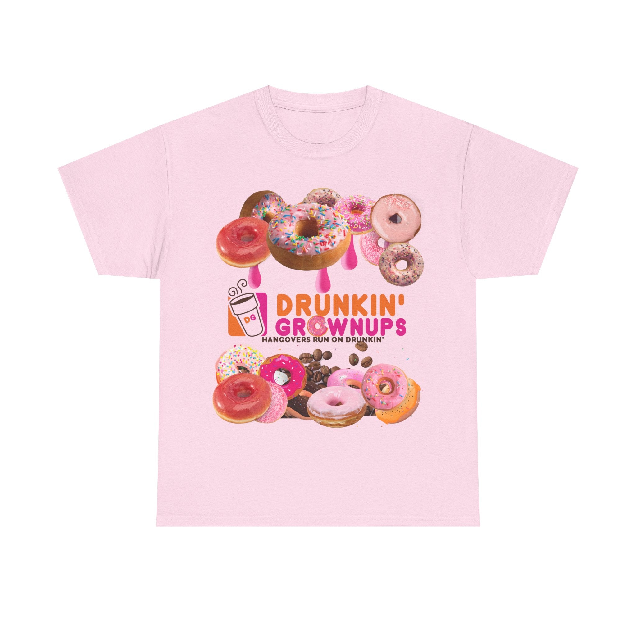 Drunkin' Grownups Funny Coffee T-Shirt Novelty Dunkin' Donut Meme Tee - The Luxx Express
