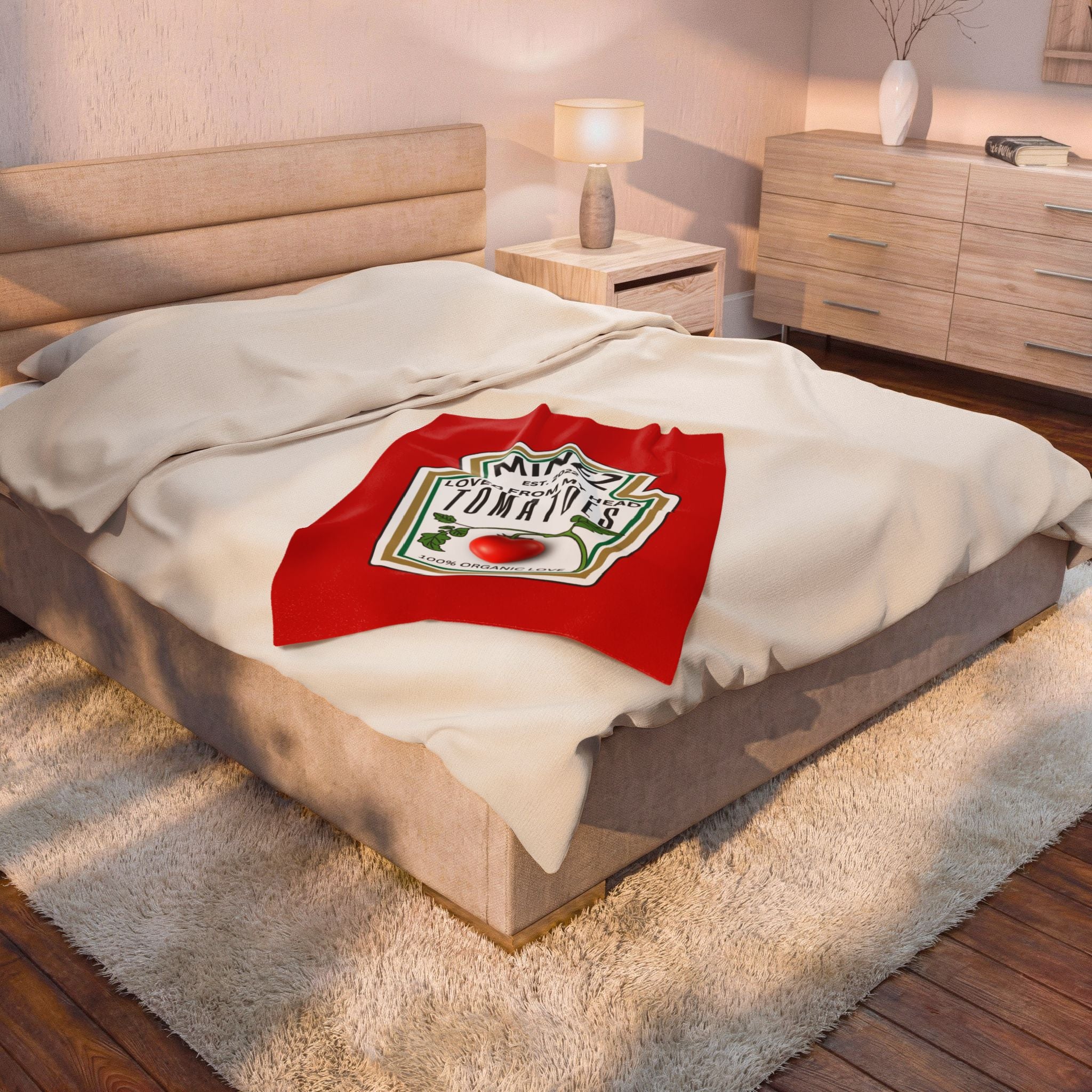 Personalized Date You Met or Married, Loved From My Head Tomatoes Velveteen Plush Blanket — Funny Cute Gift - The Luxx Express