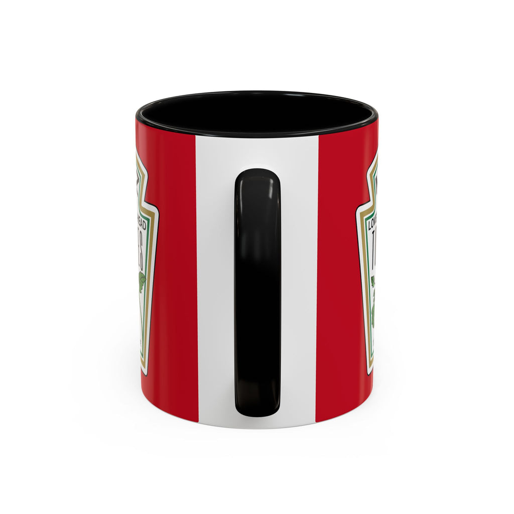 Funny 'Loved From My Head Tomatoes' Accent Coffee Mug — Personalized Date (11/15 oz)