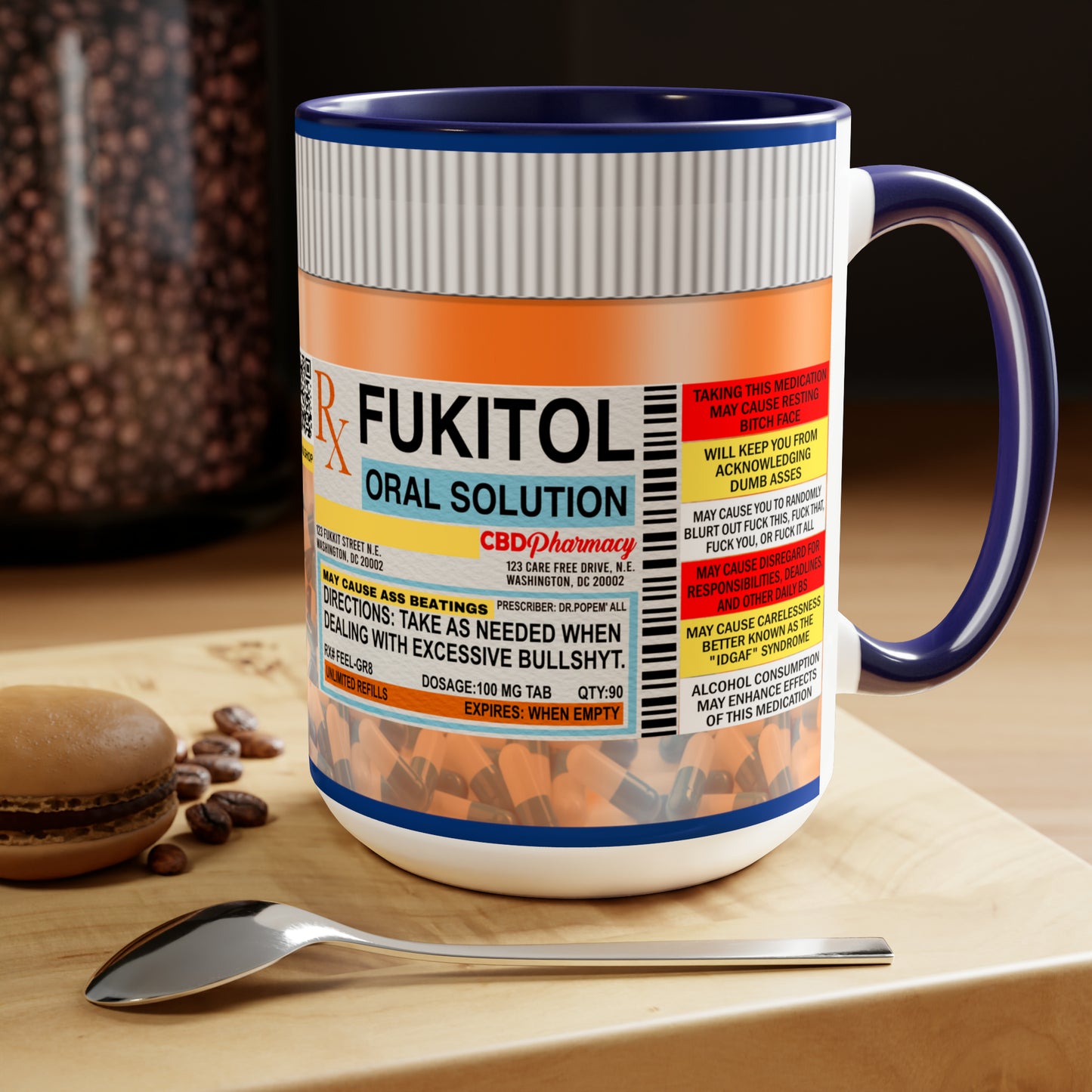 Personalized Custom Made Fukitol Funny 15oz Coffee Mug Novelty Gift