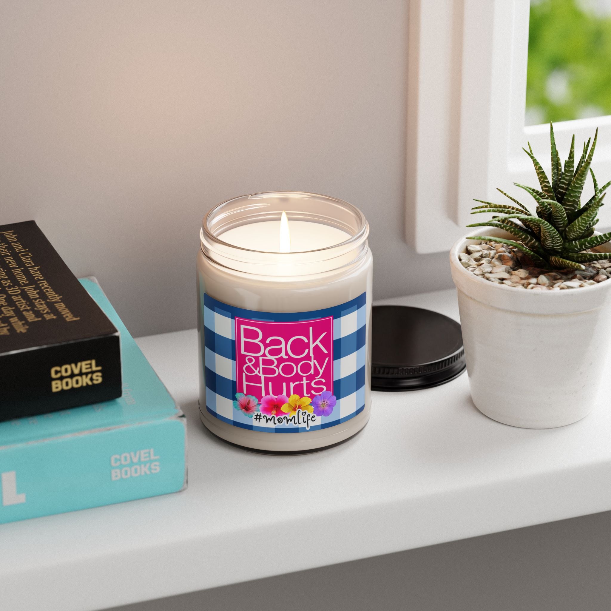 Back and Body Hurts Mom Aromatherapy Candle, Glass Jar Soy Wax Blend, 9oz, Gift for Home, Relaxing Scent, Eco - Friendly, Handmade - The Luxx Express