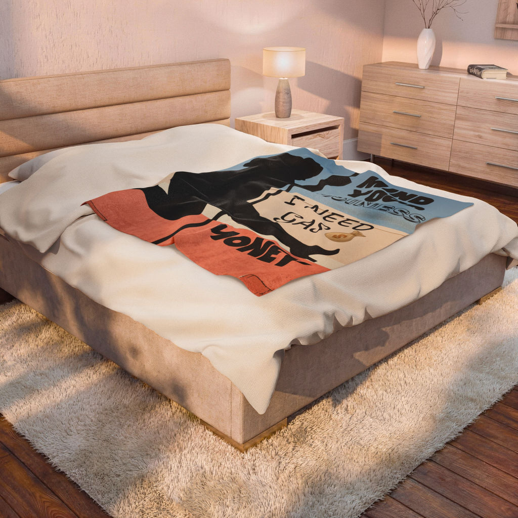 Velveteen Plush Blanket — "Mind Your Business I Need Gas Money" Cozy Throw - The Luxx Express
