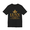 Luxx Express Tee — Gold Crown Logo Short Sleeve T-Shirt Printify