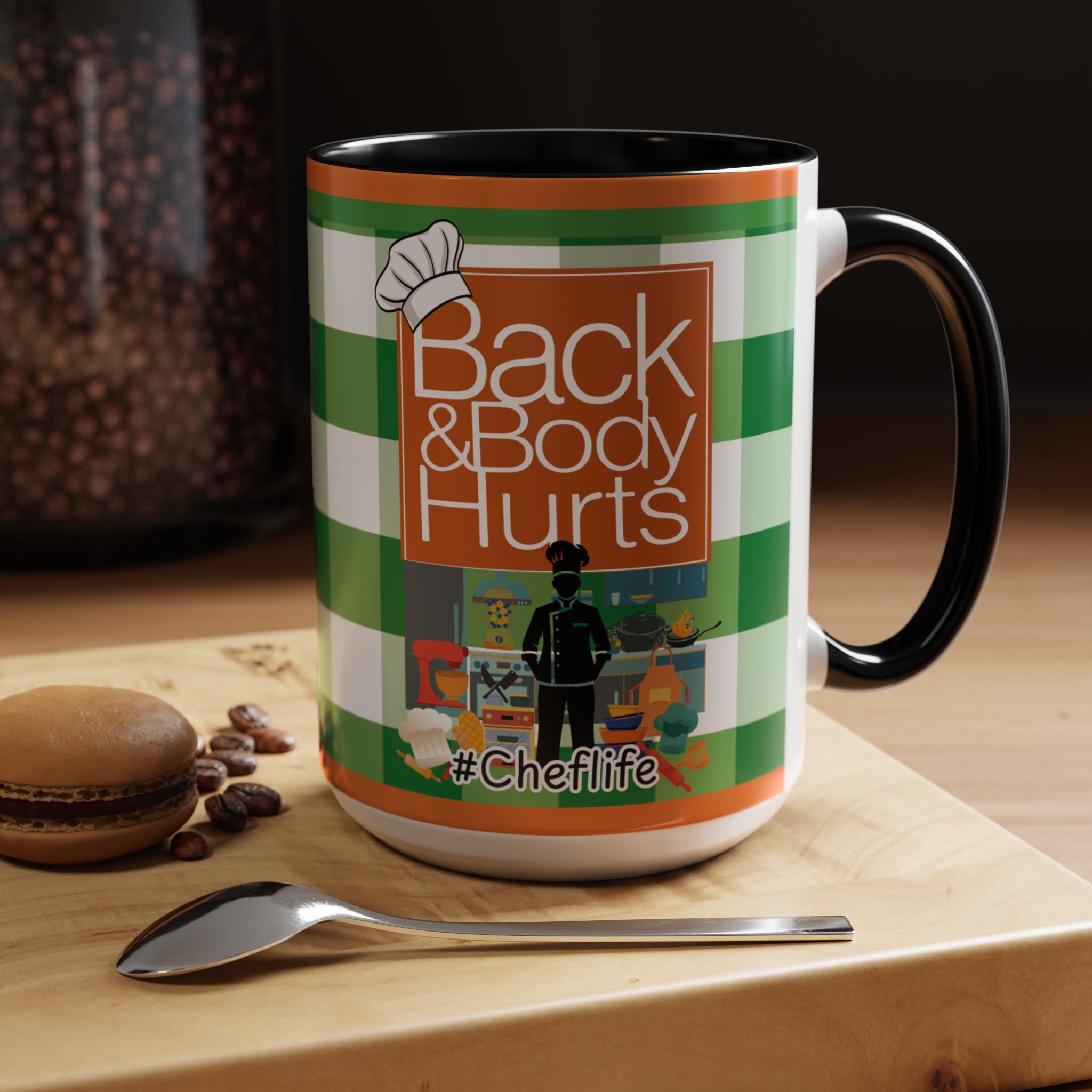 Chef Life Coffee Mug — "Living That Chef Life: Back and Body Hurts" (11/15 oz) - The Luxx Express
