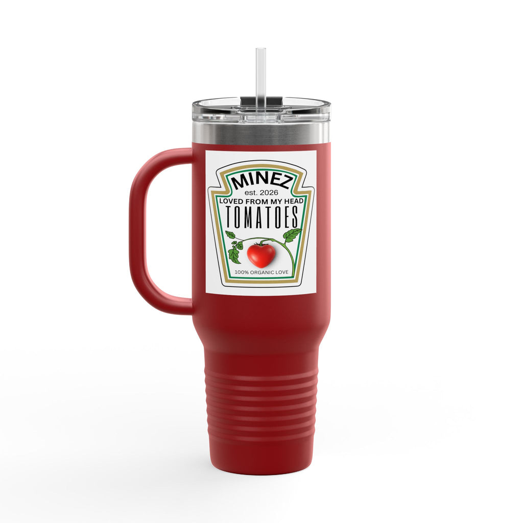 40 oz Insulated Travel Mug — "Loved From My Head Tomatoes" Personalized Date Mug - The Luxx Express