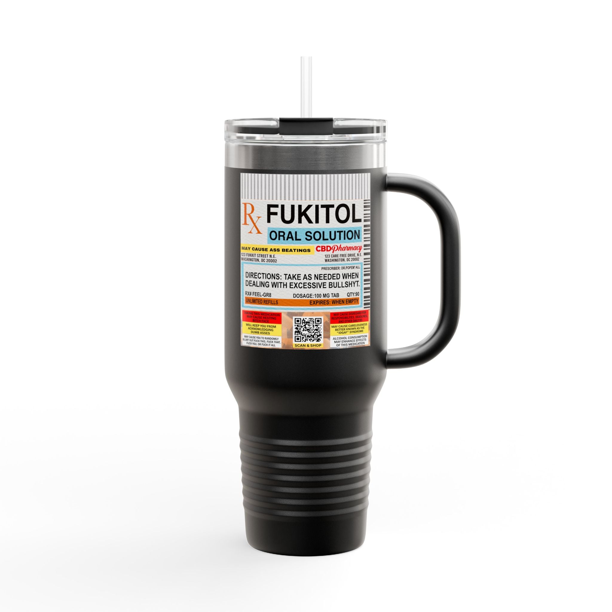 40oz Insulated Travel Mug — "Fukitol" Stainless Steel Tumbler - The Luxx Express