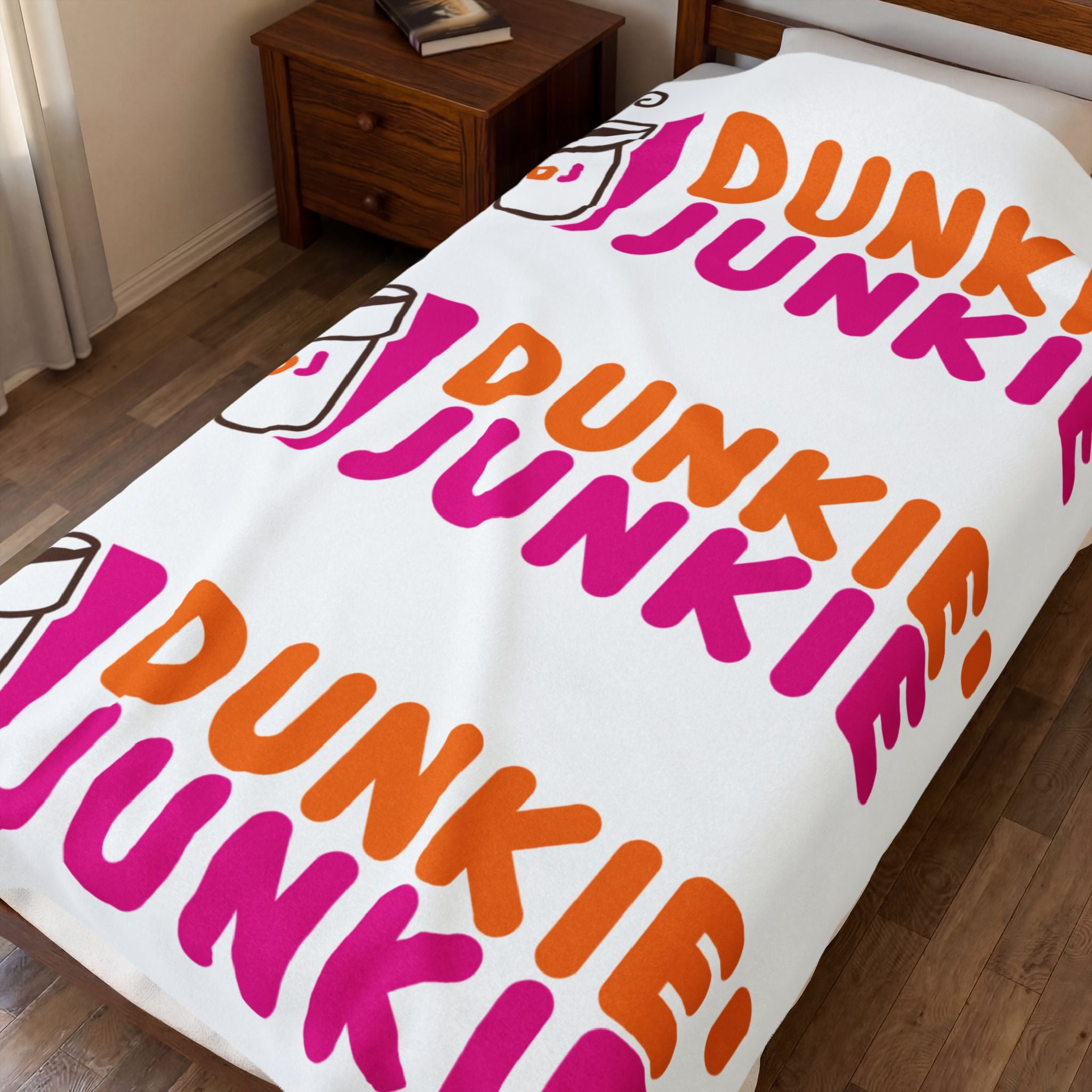 Dunkie Junkie Funny Plush Blanket Velveteen Throw - The Luxx Express