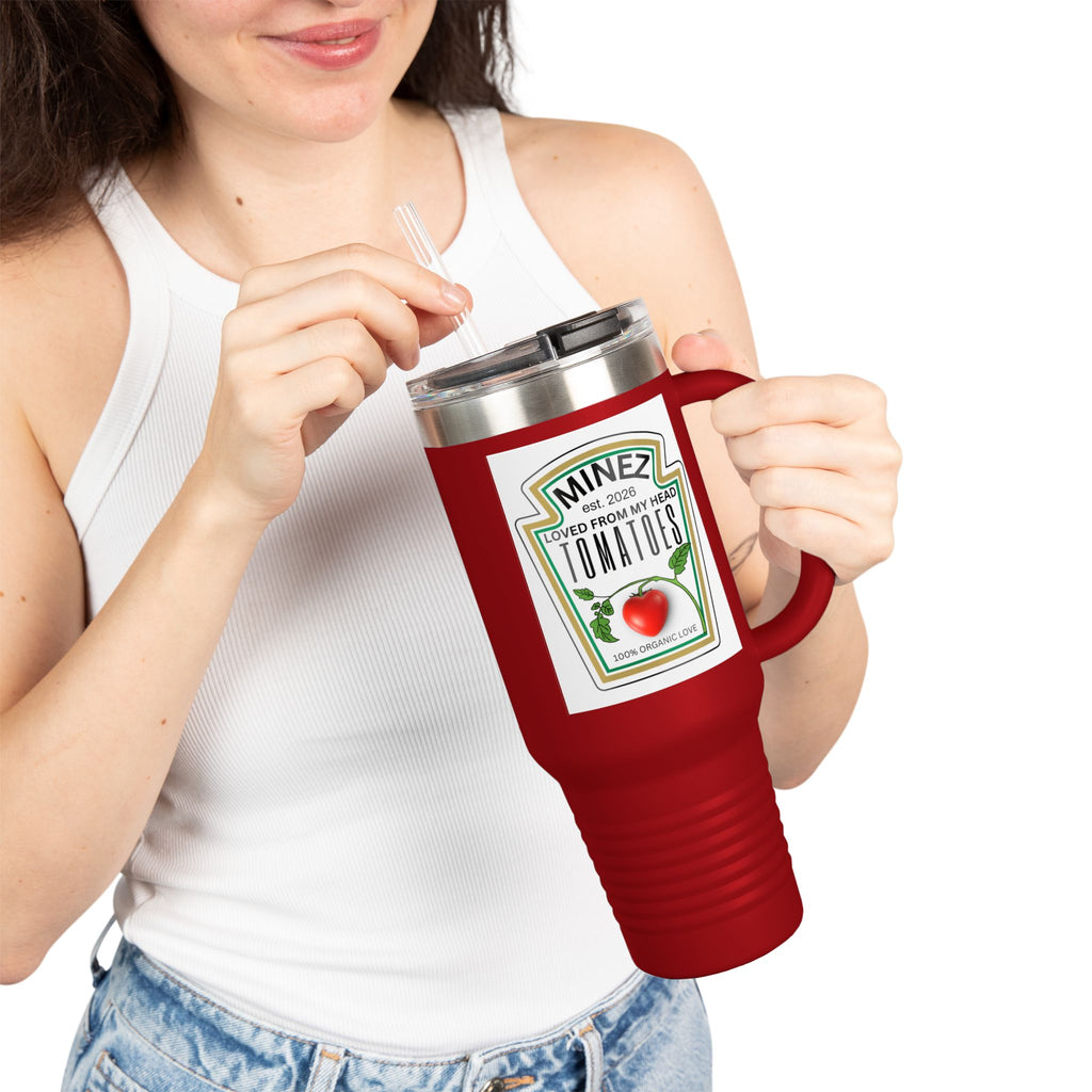 40 oz Insulated Travel Mug — "Loved From My Head Tomatoes" Personalized Date Mug - The Luxx Express