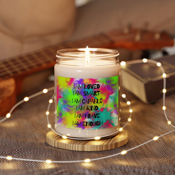 Affirmation I am Enough Aromatherapy Candle, Glass Jar Soy Wax Blend, 9oz, Gift for Home, Relaxing Scent, Eco - Friendly - The Luxx Express
