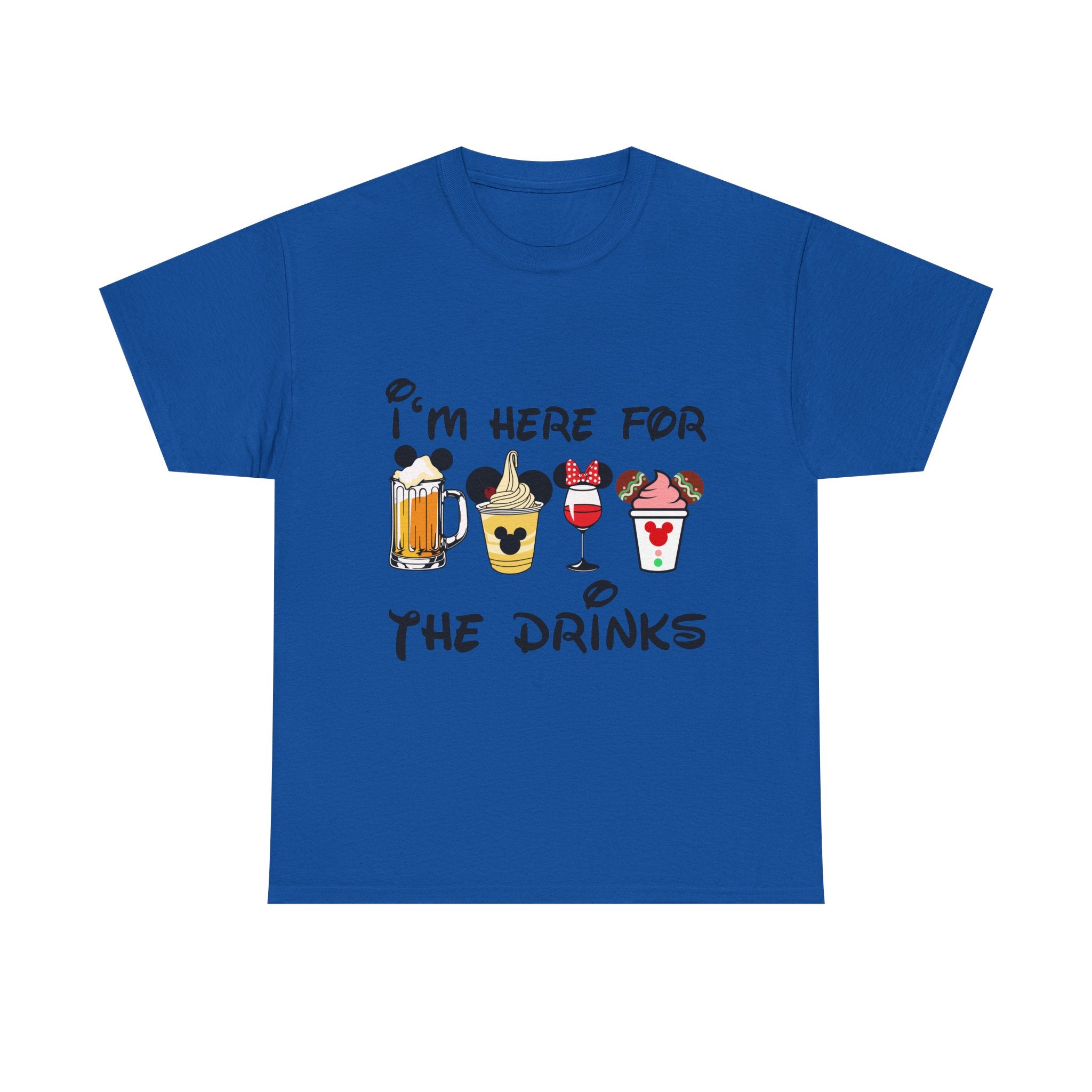 Drink Lover Family Vacation T‑Shirt — "I'm Here for the Drinks" Funny Theme Park DrinkTee - The Luxx Express