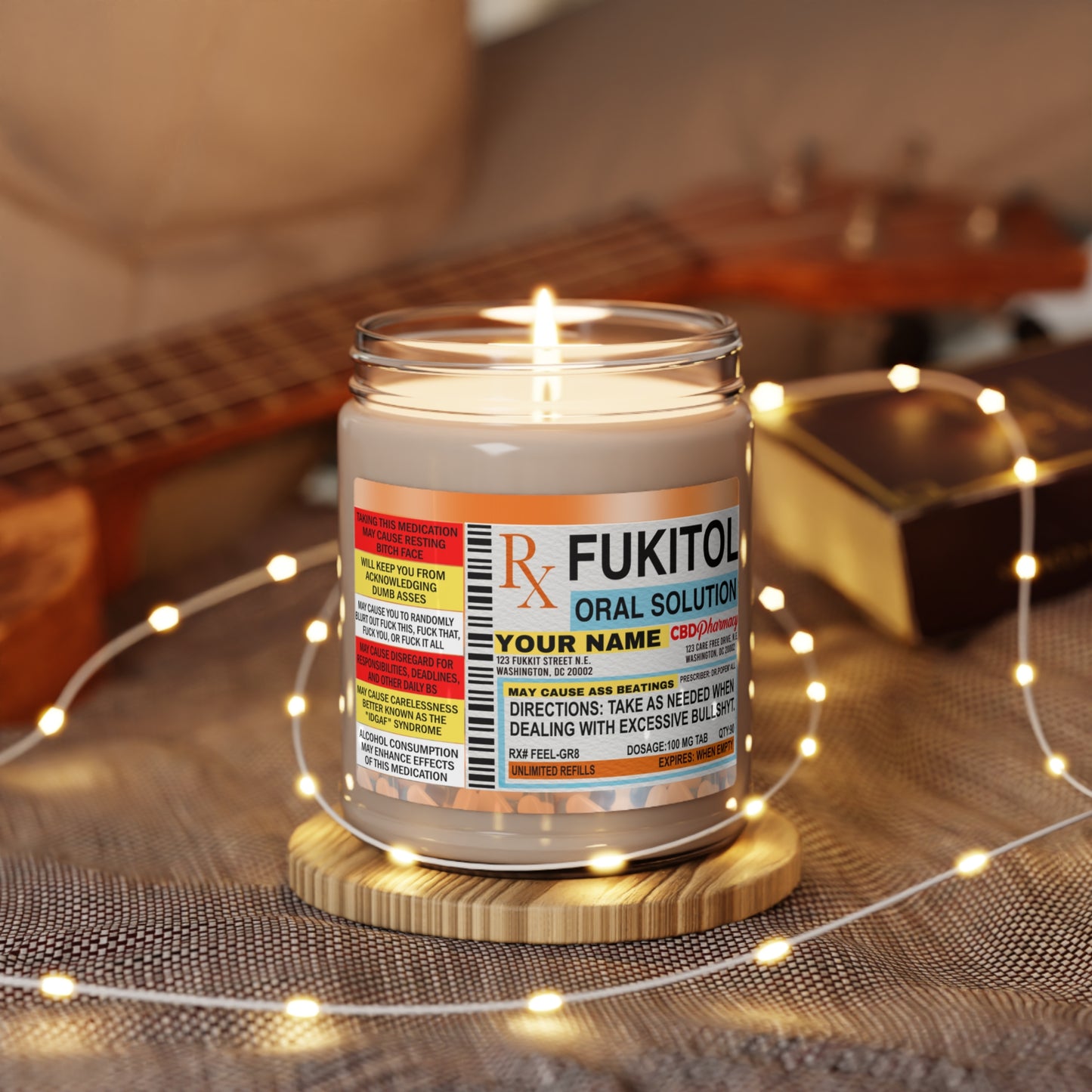 Personalized Fukitol Scented Soy Candle Quirky Saying| Funny Sayings on 9oz Scented Candles| Sassy Meme Funny Candle|Parody Perfect Gift