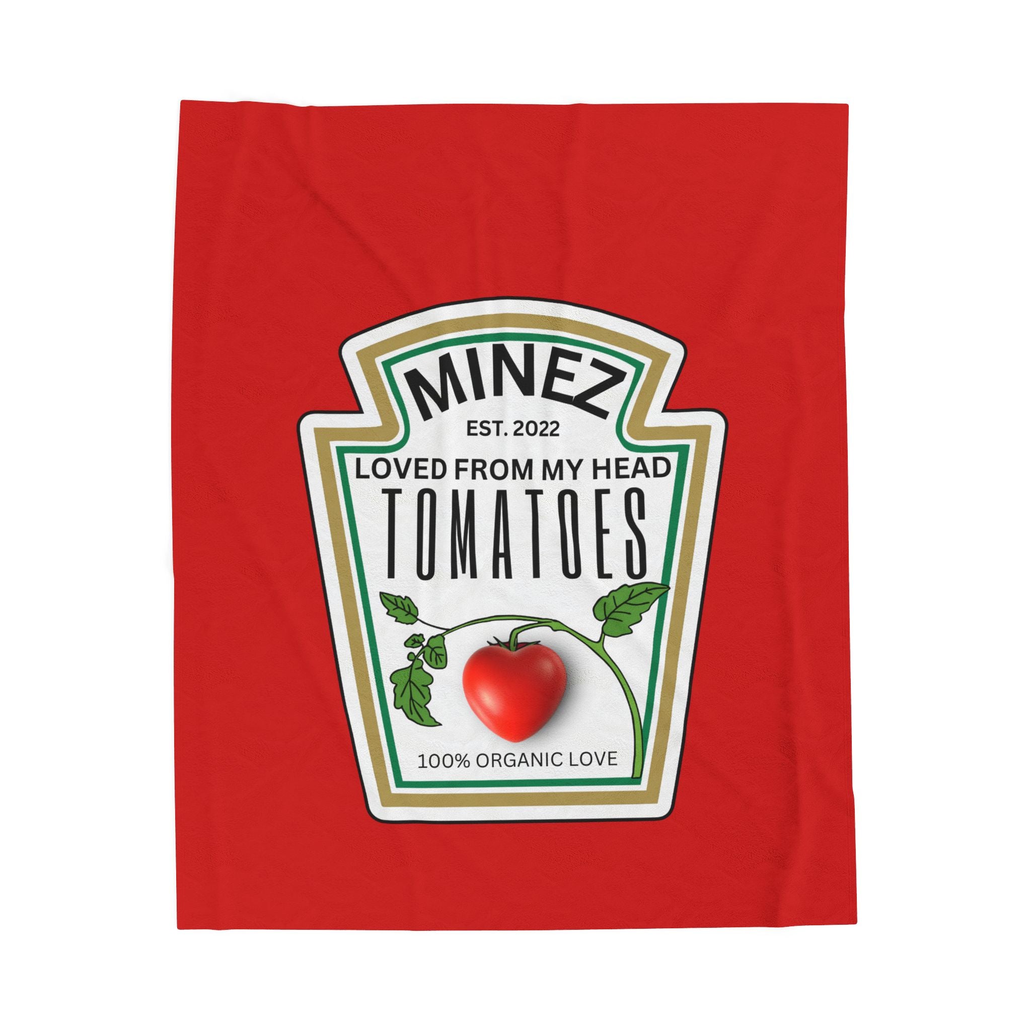 Personalized Date You Met or Married, Loved From My Head Tomatoes Velveteen Plush Blanket — Funny Cute Gift - The Luxx Express