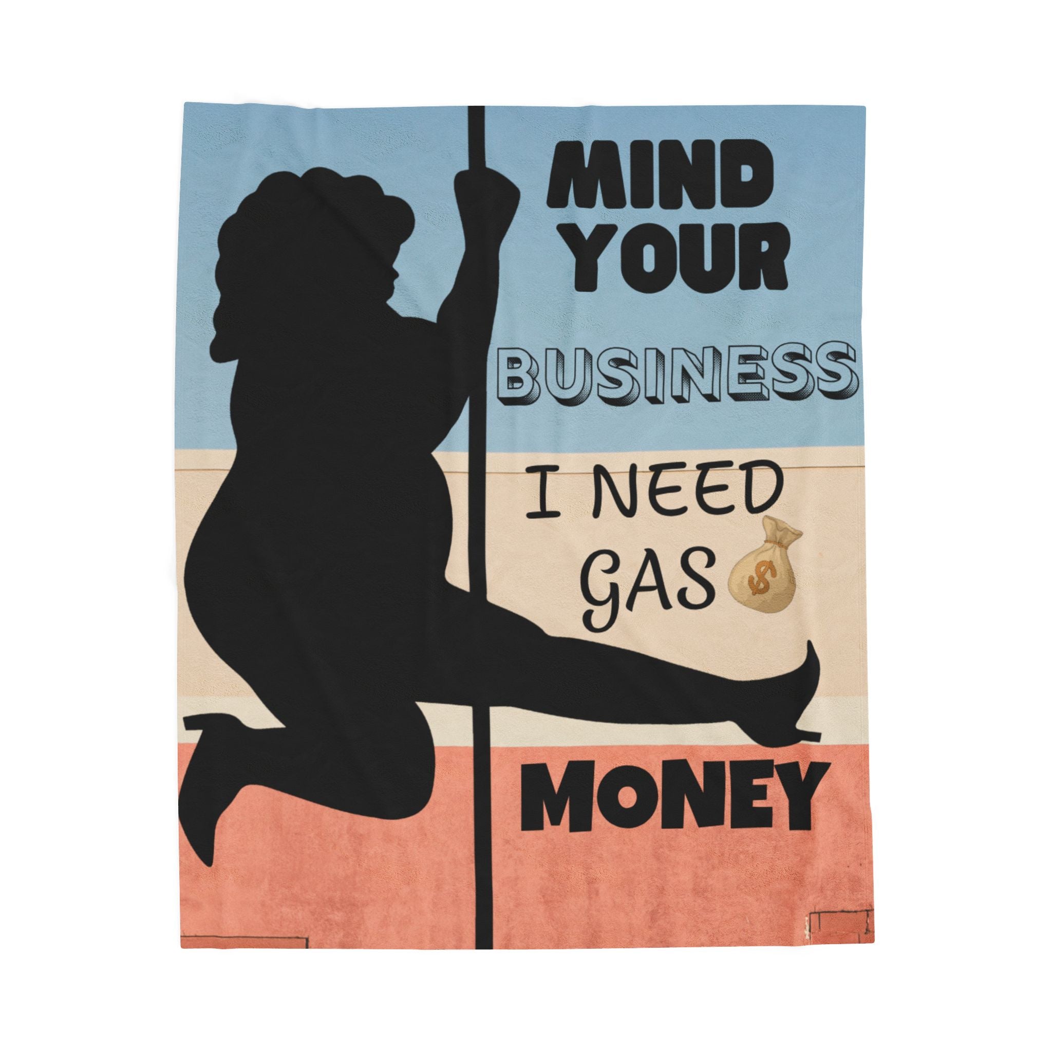 Velveteen Plush Blanket — "Mind Your Business I Need Gas Money" Cozy Throw - The Luxx Express
