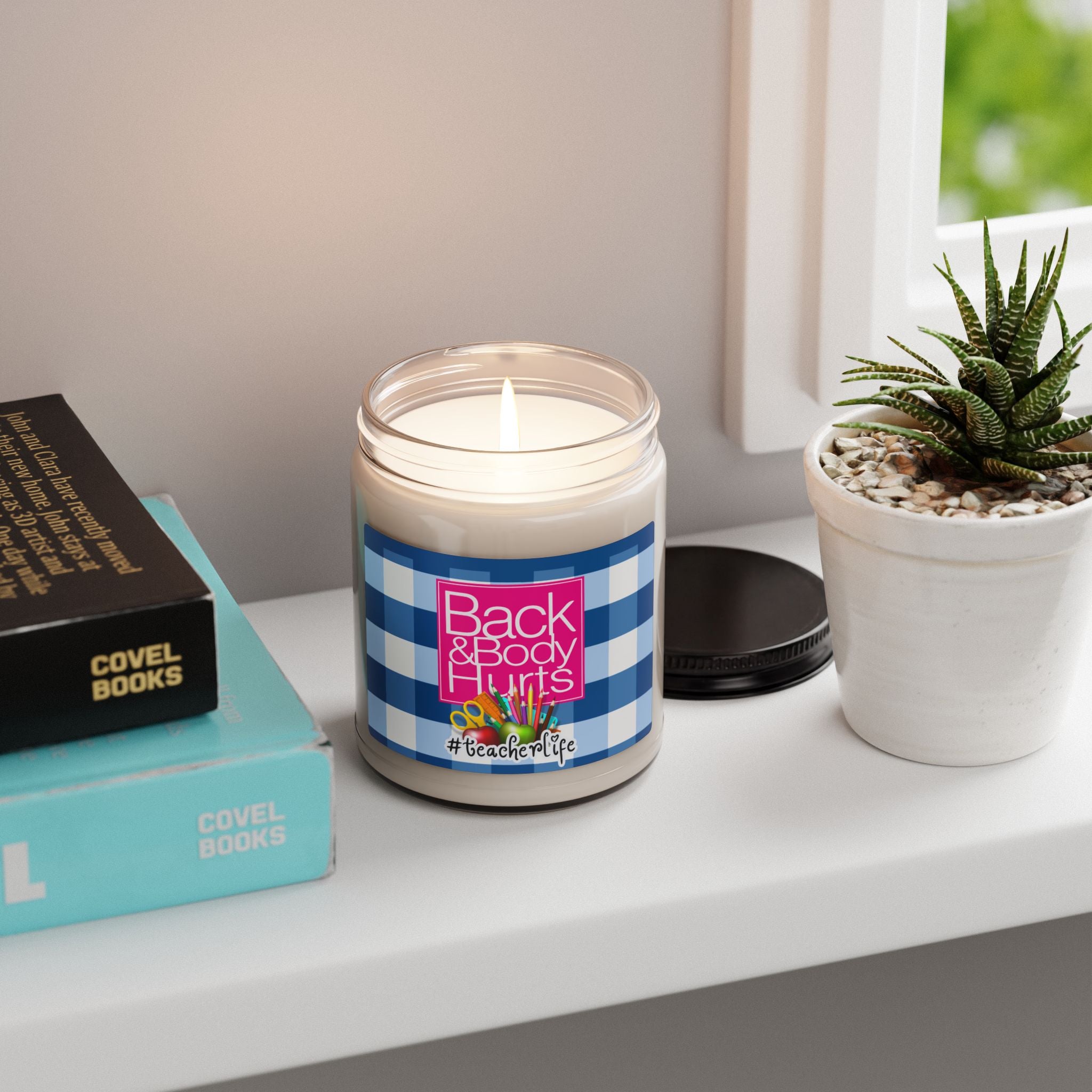 Back and Body Hurts Teacher Aromatherapy Candle, Glass Jar Soy Wax Blend, 9oz, Gift for Home, Relaxing Scent, Eco - Friendly, Handmade - The Luxx Express