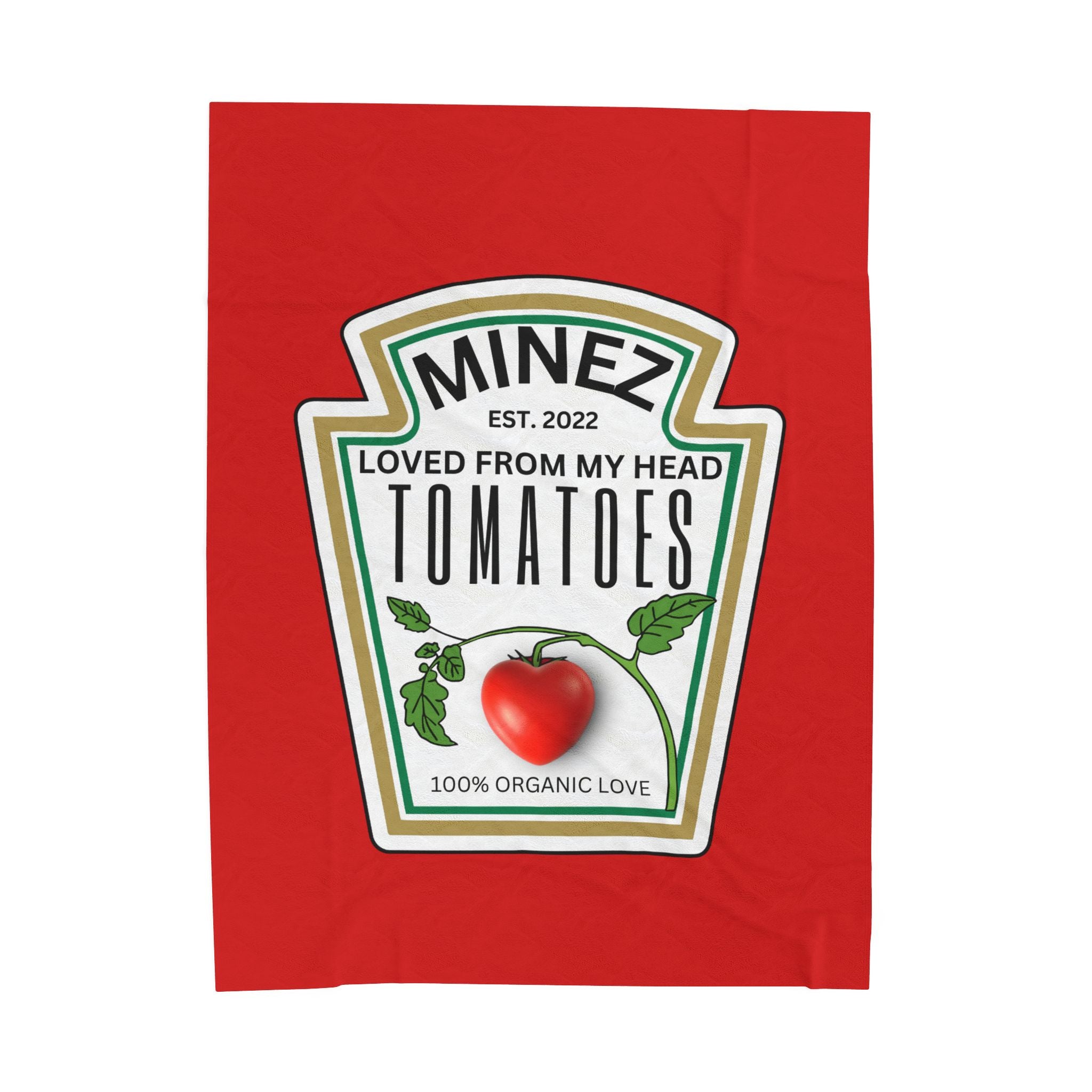 Personalized Date You Met or Married, Loved From My Head Tomatoes Velveteen Plush Blanket — Funny Cute Gift - The Luxx Express
