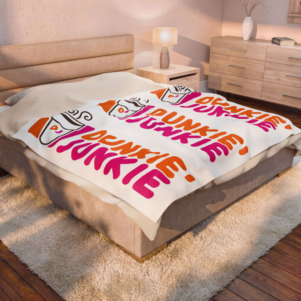 Dunkie Junkie Funny Plush Blanket Velveteen Throw - The Luxx Express