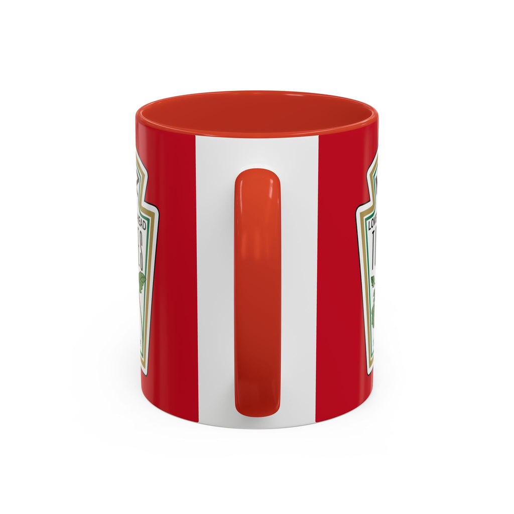 Funny 'Loved From My Head Tomatoes' Accent Coffee Mug — Personalized Date (11/15 oz)