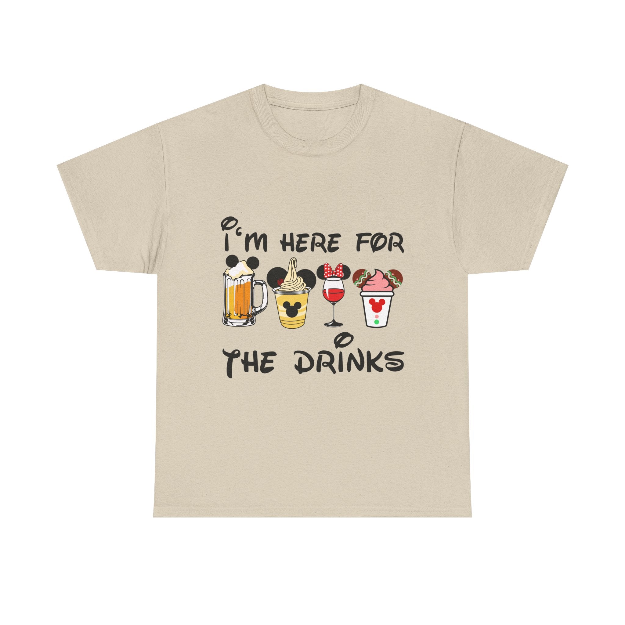 Drink Lover Family Vacation T‑Shirt — "I'm Here for the Drinks" Funny Theme Park DrinkTee - The Luxx Express