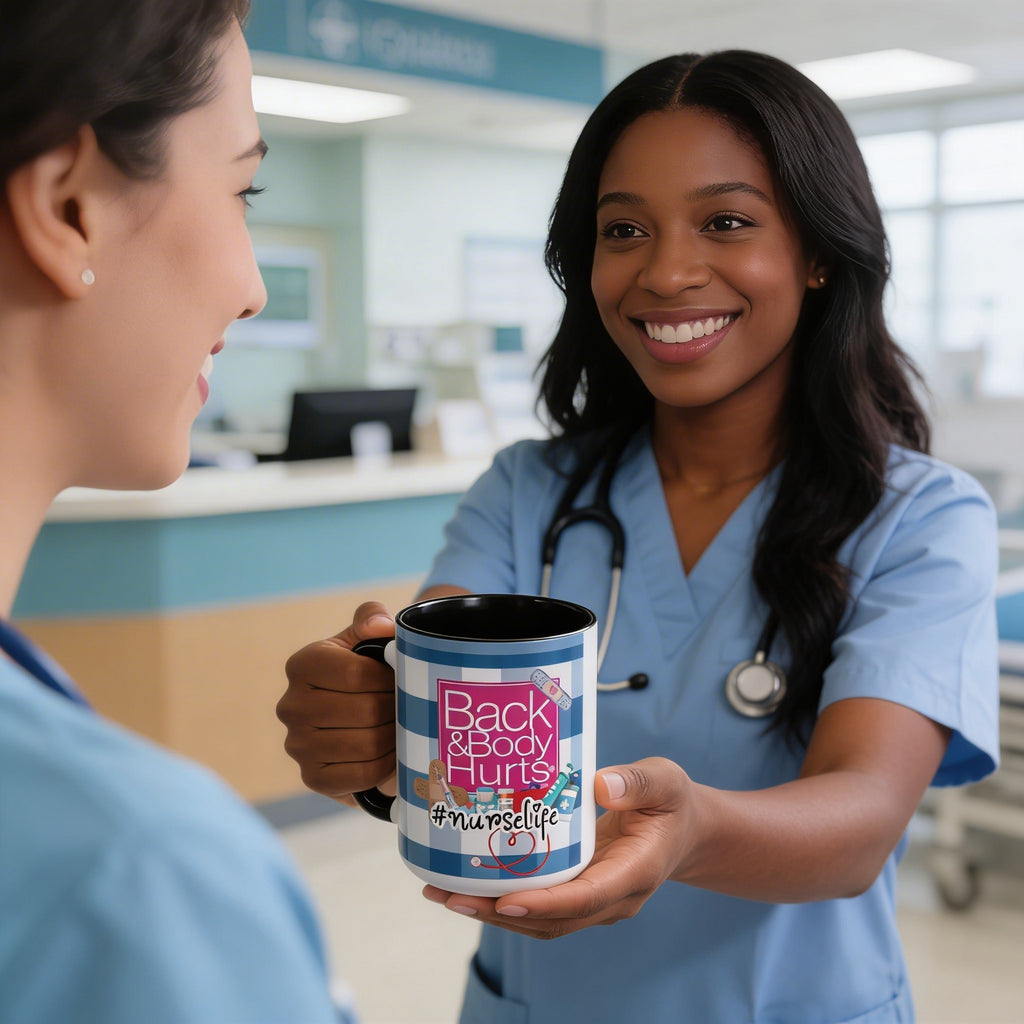 Nurse Life Mug - Funny Nurse Mug With Back Pain Relief | Ceramic Coffee Cup - The Luxx Express