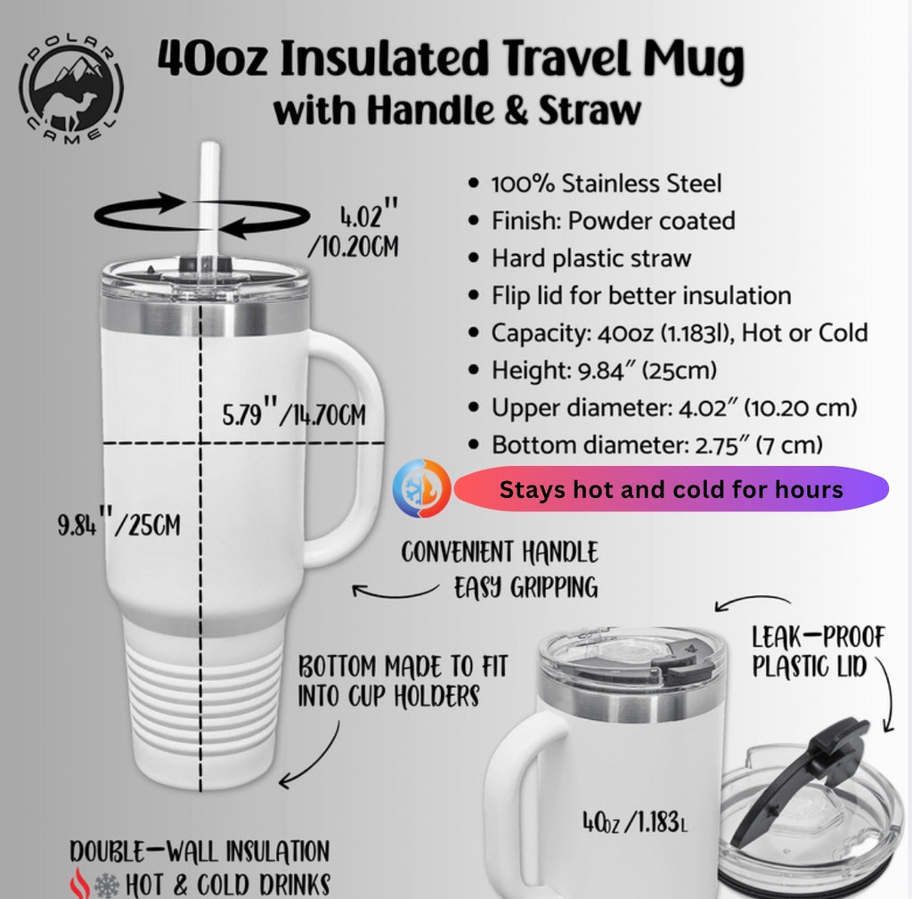 40oz Insulated Personalized Back and Body Hurts Travel Mug - The Luxx Express