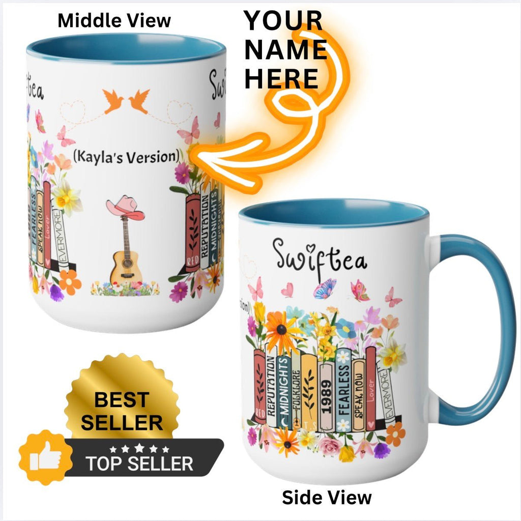 Swiftea Personalized Accent Coffee Mug — Cute Tea - Loving Swiftie 11/15oz - The Luxx Express