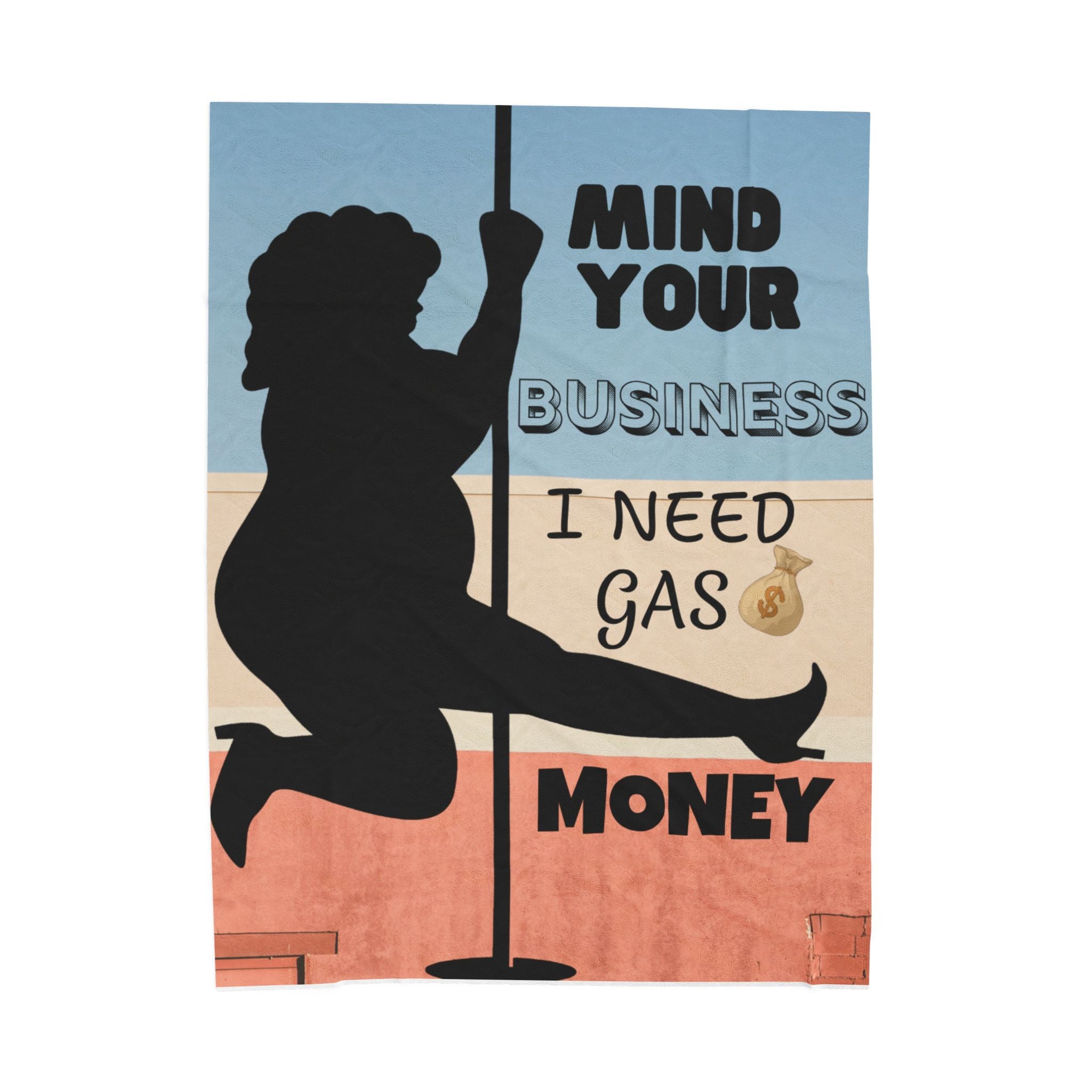 Velveteen Plush Blanket — "Mind Your Business I Need Gas Money" Cozy Throw - The Luxx Express