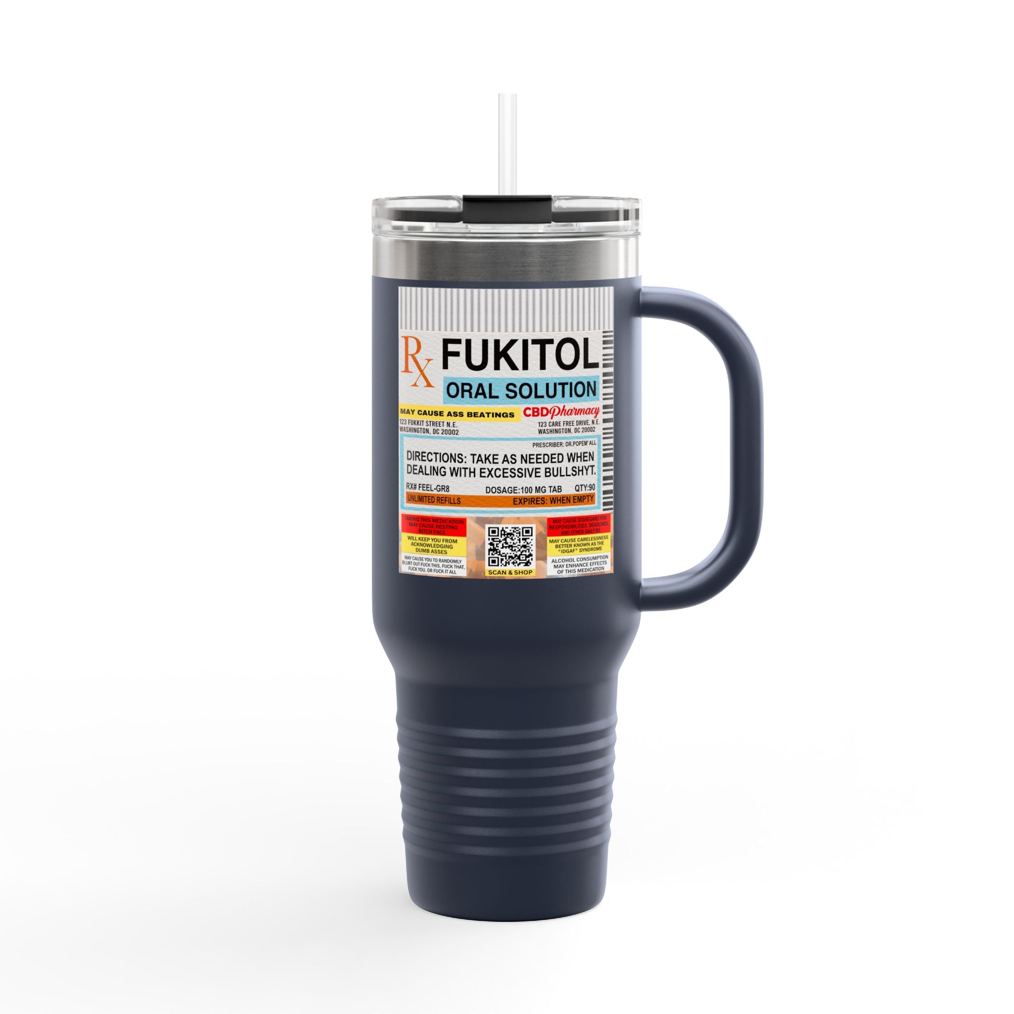 40oz Insulated Travel Mug — "Fukitol" Stainless Steel Tumbler - The Luxx Express