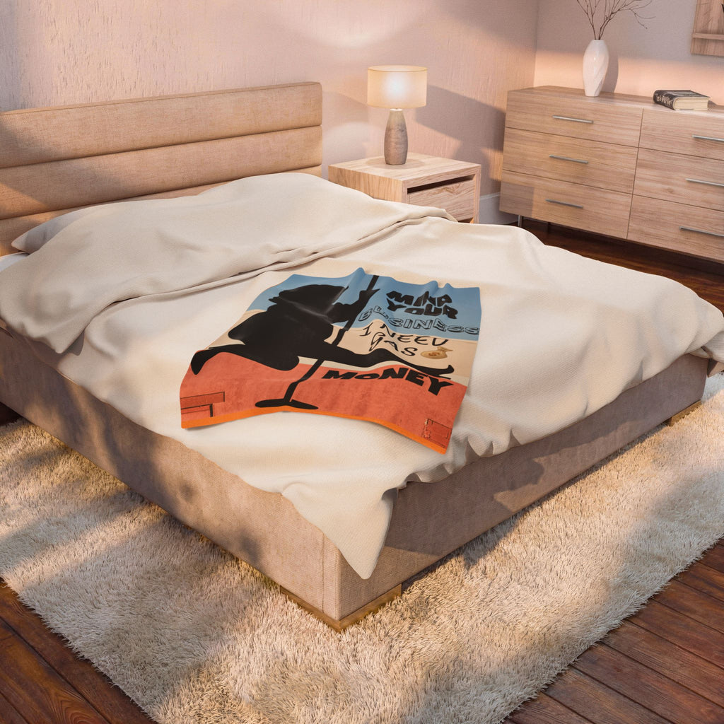 Velveteen Plush Blanket — "Mind Your Business I Need Gas Money" Cozy Throw - The Luxx Express