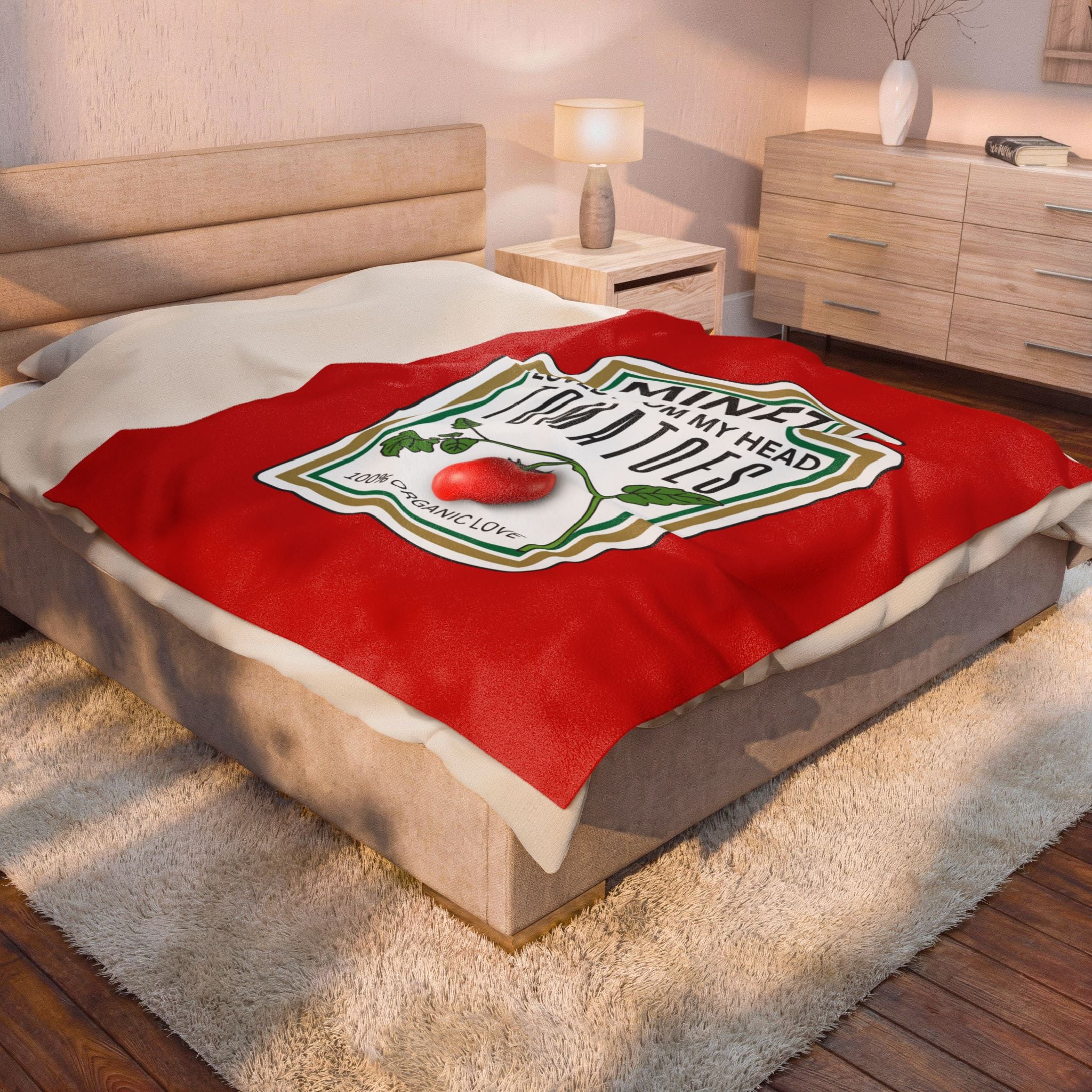 Personalized Date You Met or Married, Loved From My Head Tomatoes Velveteen Plush Blanket — Funny Cute Gift - The Luxx Express