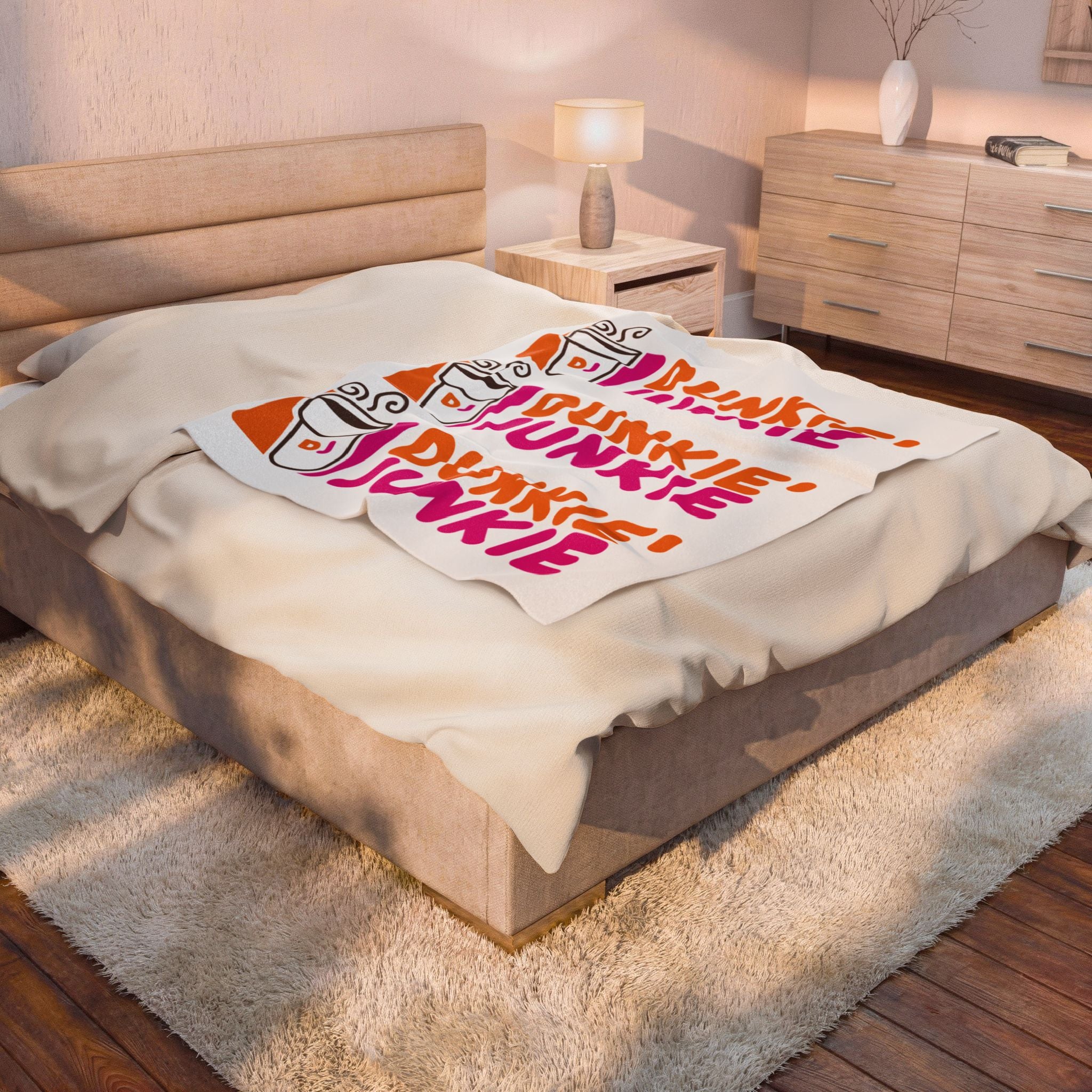 Dunkie Junkie Funny Plush Blanket Velveteen Throw - The Luxx Express