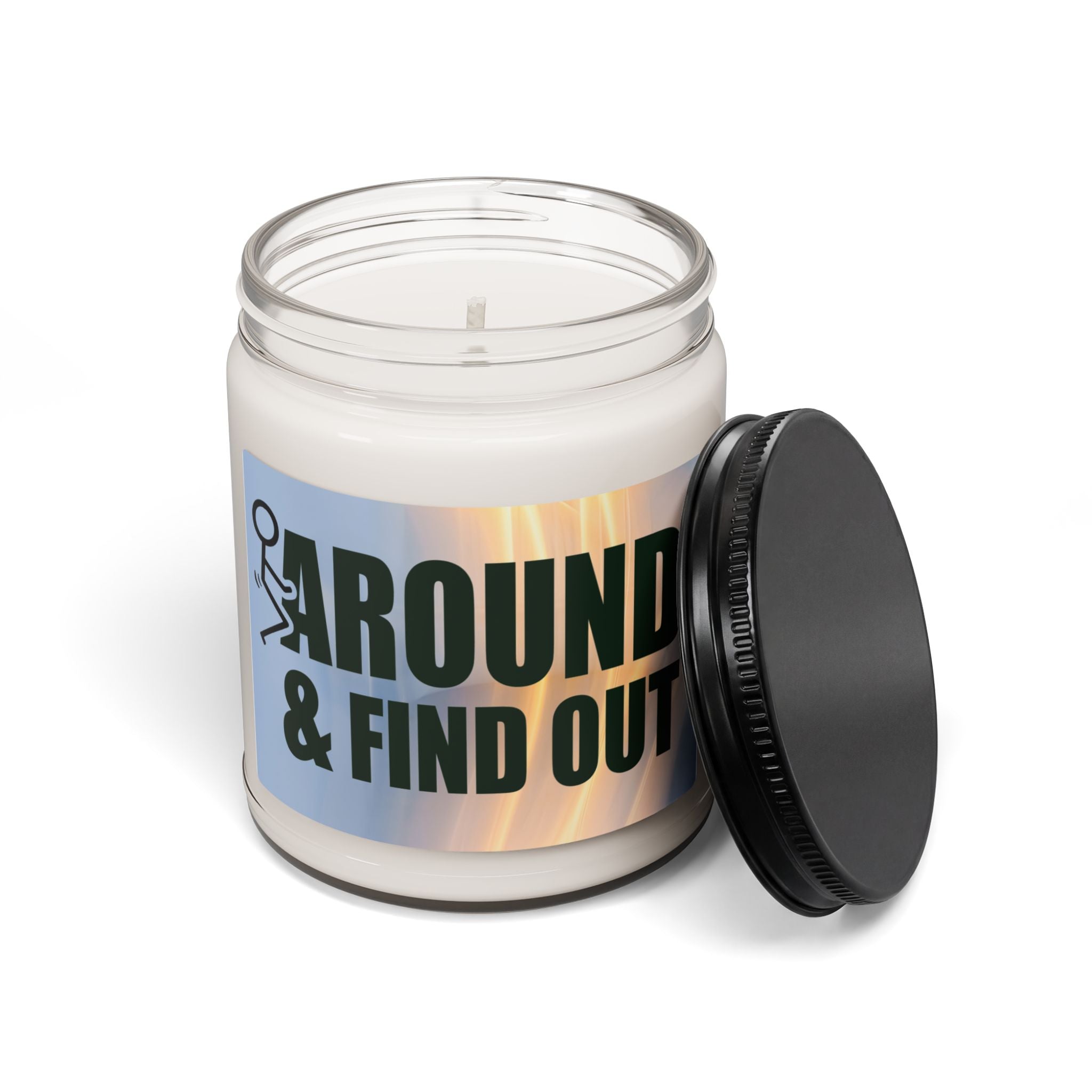 Fuck Around and Find Out Funny Aromatherapy Candle, Glass Jar Soy Wax Blend, 9oz, Gift for Home, Relaxing Scent, Eco - Friendly, Handmade - The Luxx Express