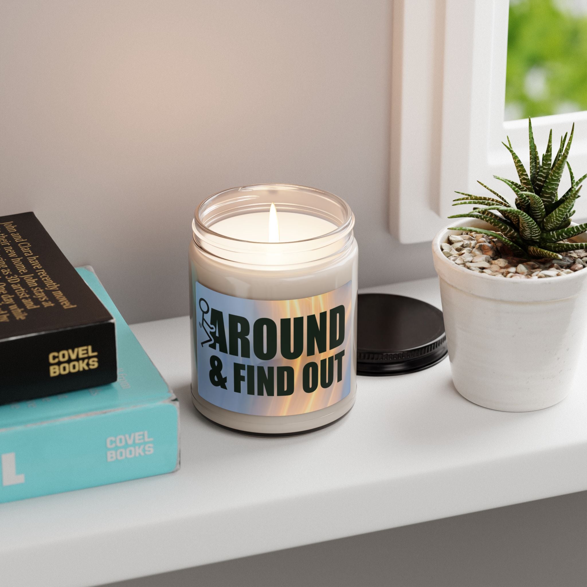 Fuck Around and Find Out Funny Aromatherapy Candle, Glass Jar Soy Wax Blend, 9oz, Gift for Home, Relaxing Scent, Eco - Friendly, Handmade - The Luxx Express