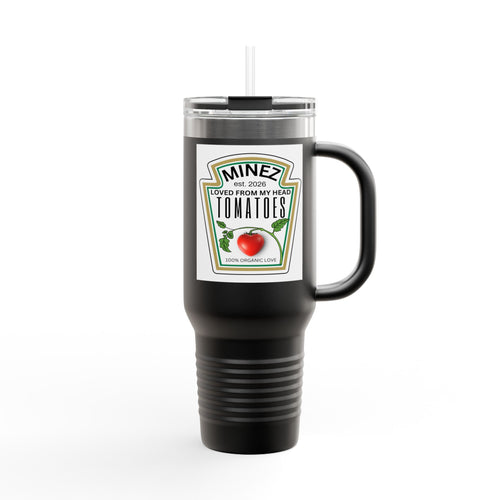 40 oz Insulated Travel Mug — "Loved From My Head Tomatoes" Personalized Date Mug - The Luxx Express