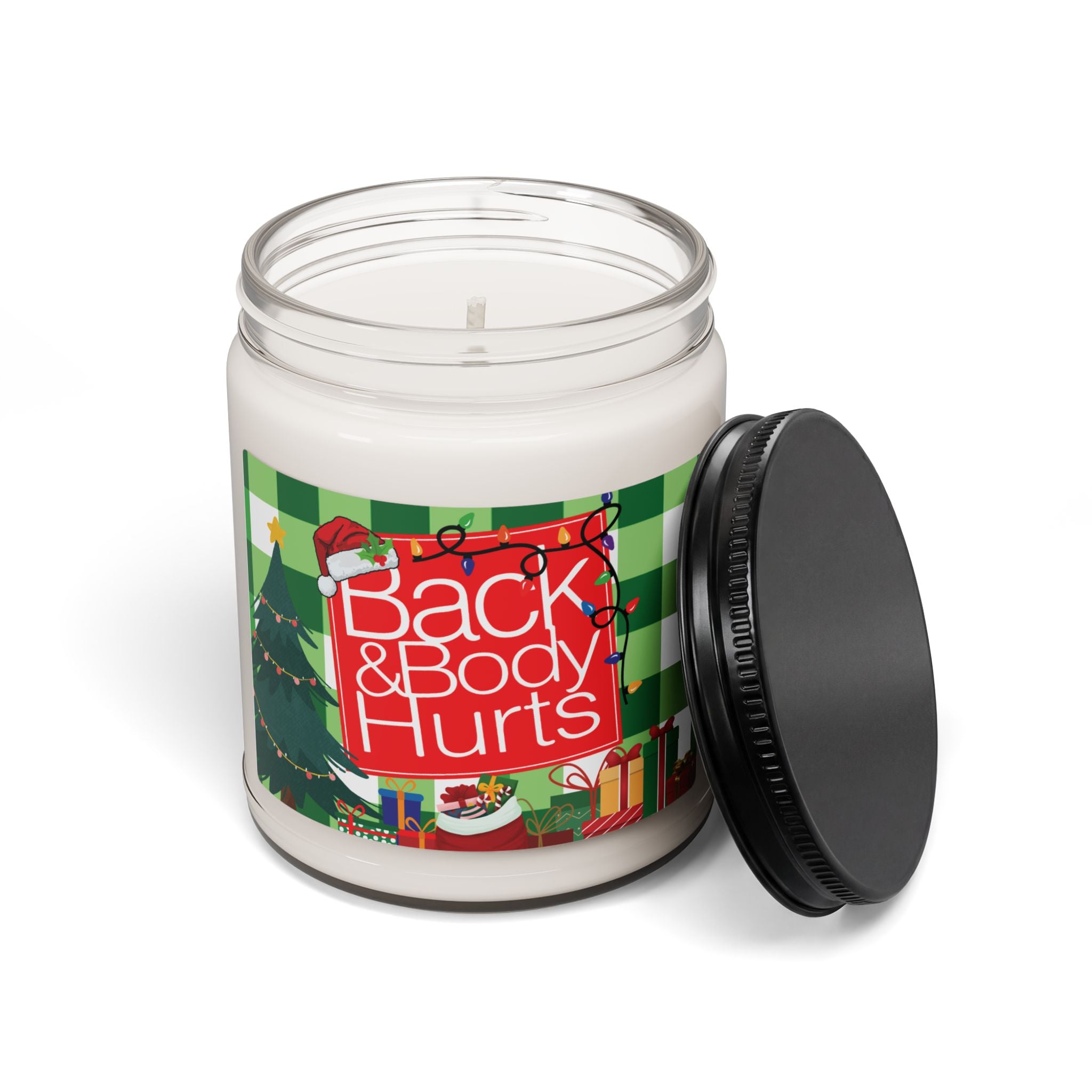 Christmas Back and Body Hurts Aromatherapy Candle, Glass Jar Soy Wax Blend, 9oz, Gift for Home, Relaxing Scent, Eco - Friendly, Handmade - The Luxx Express