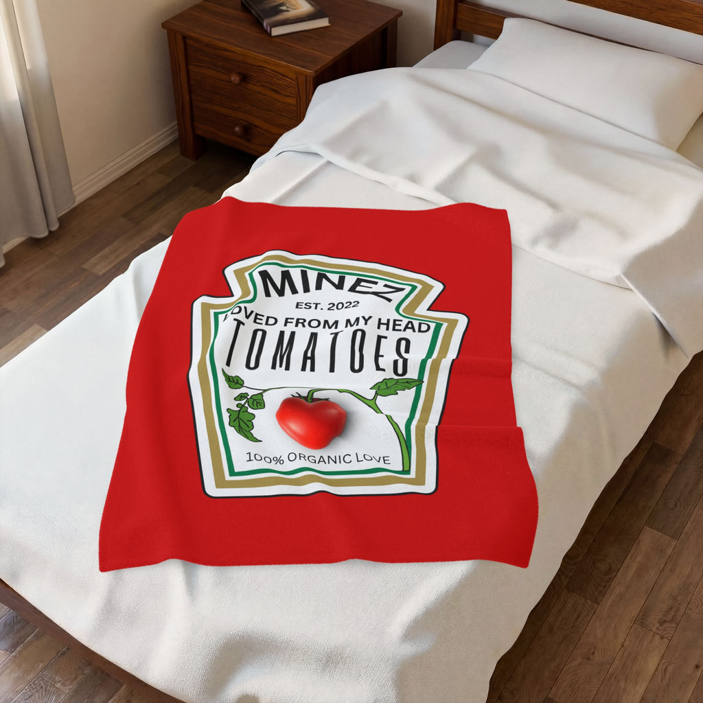 Personalized Date You Met or Married, Loved From My Head Tomatoes Velveteen Plush Blanket — Funny Cute Gift - The Luxx Express