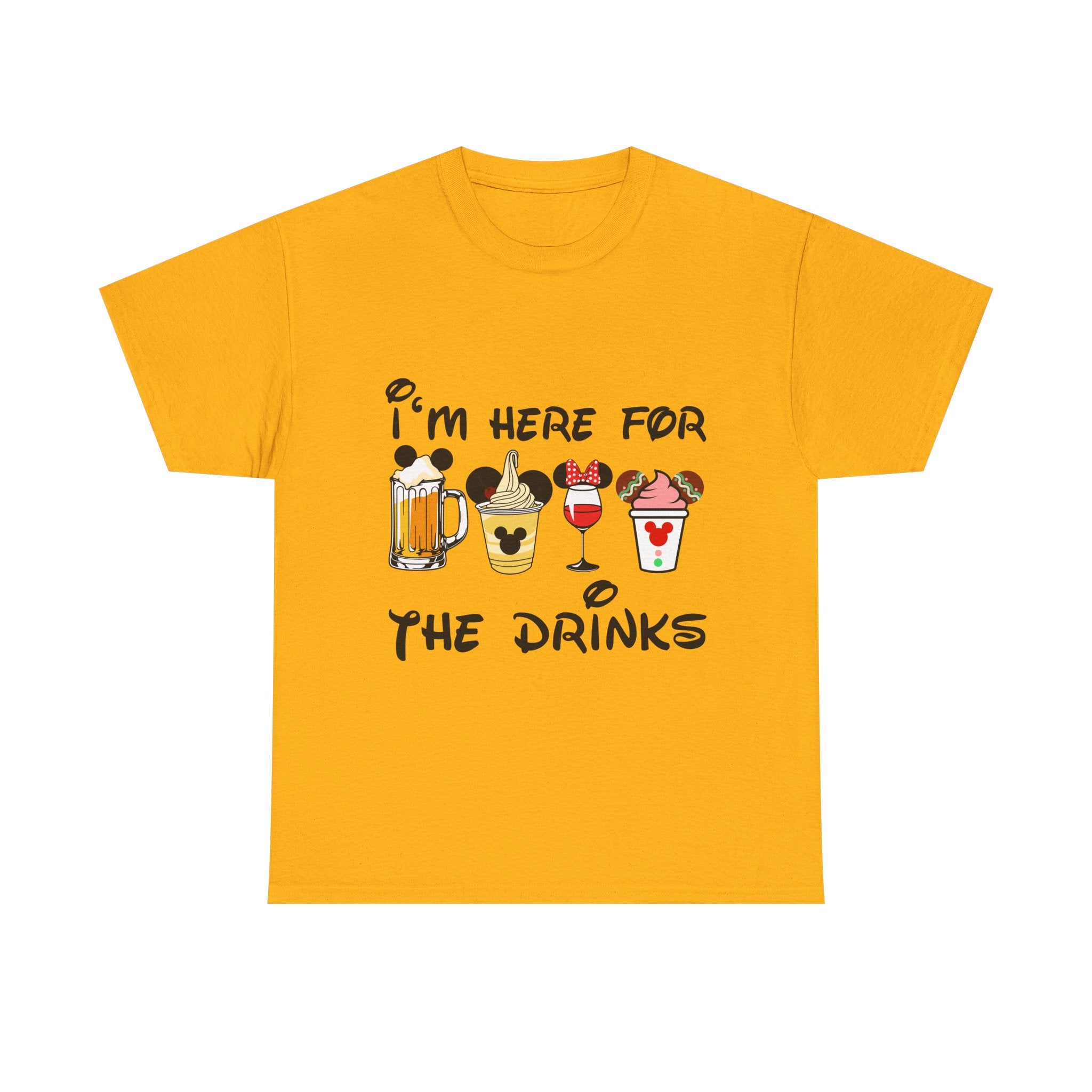 Drink Lover Family Vacation T‑Shirt — "I'm Here for the Drinks" Funny Theme Park DrinkTee - The Luxx Express
