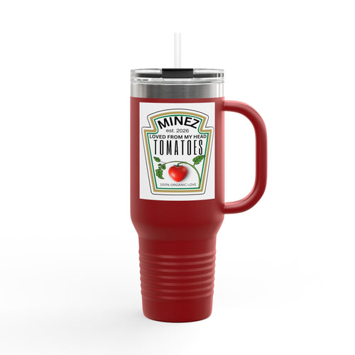 40 oz Insulated Travel Mug — "Loved From My Head Tomatoes" Personalized Date Mug - The Luxx Express