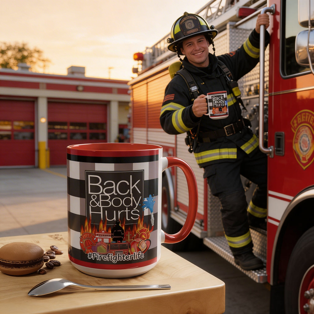 Firefighter Coffee Mug - Back and Body Hurts Relief | Ceramic, Microwave Safe - The Luxx Express