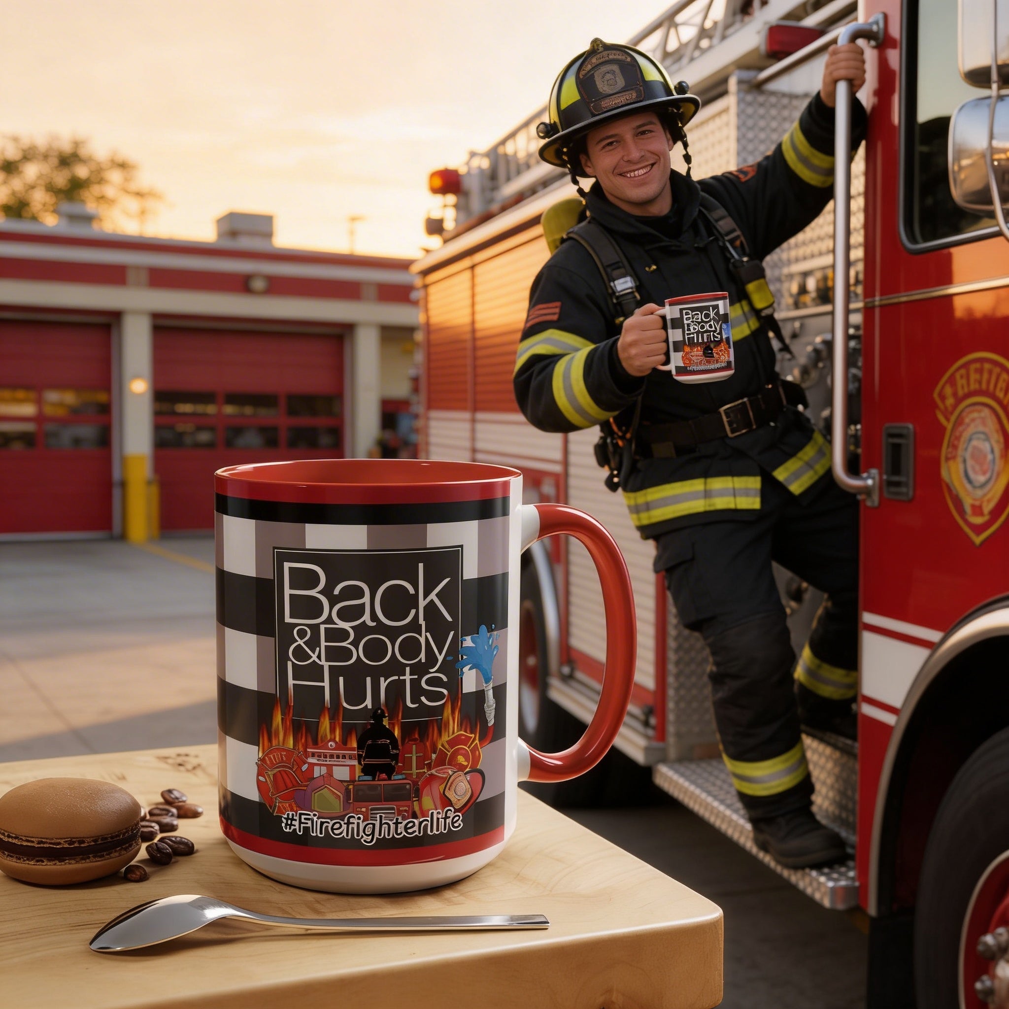 Firefighter Coffee Mug - Back and Body Hurts Relief | Ceramic, Microwave Safe - The Luxx Express