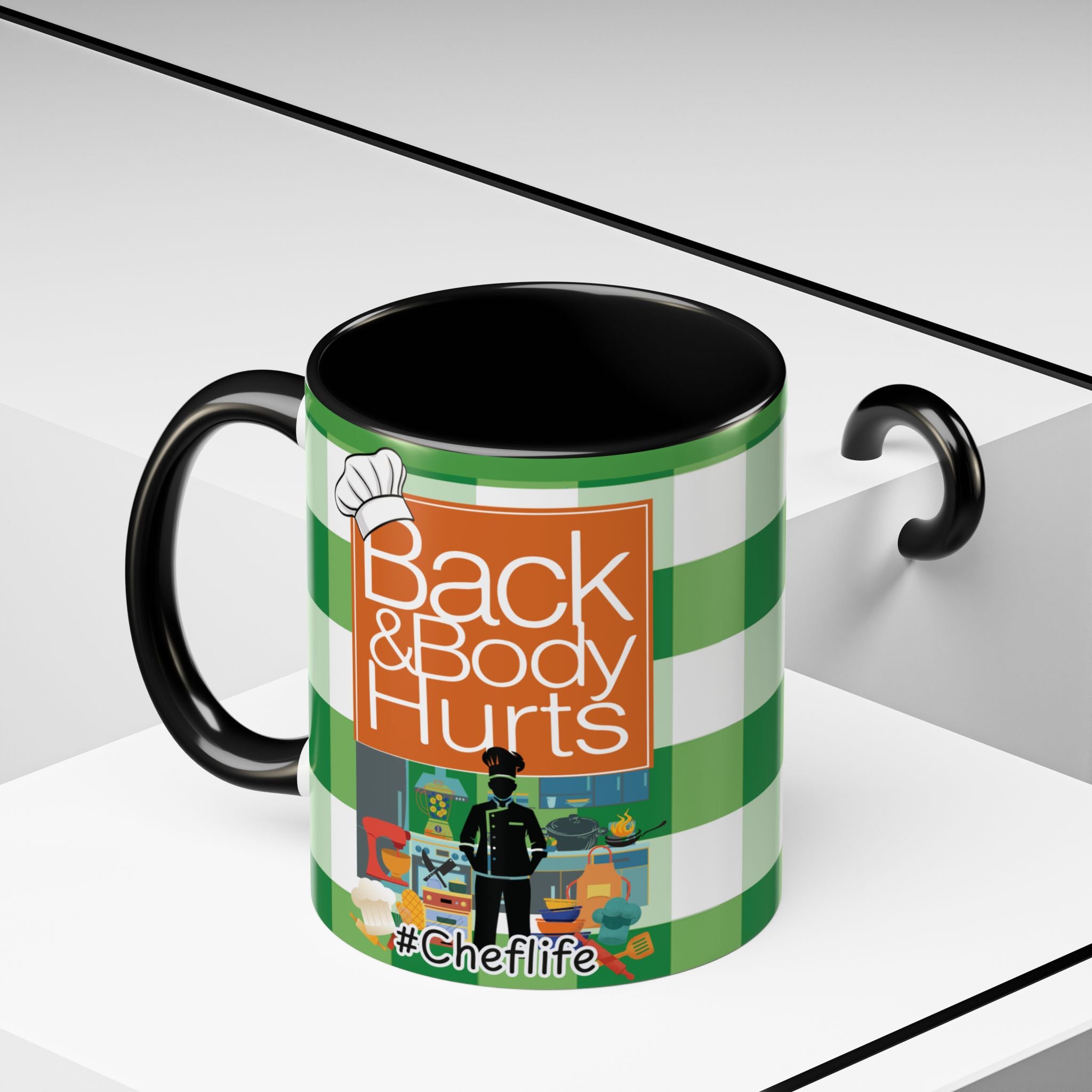 Chef Life Coffee Mug — "Living That Chef Life: Back and Body Hurts" (11/15 oz) - The Luxx Express