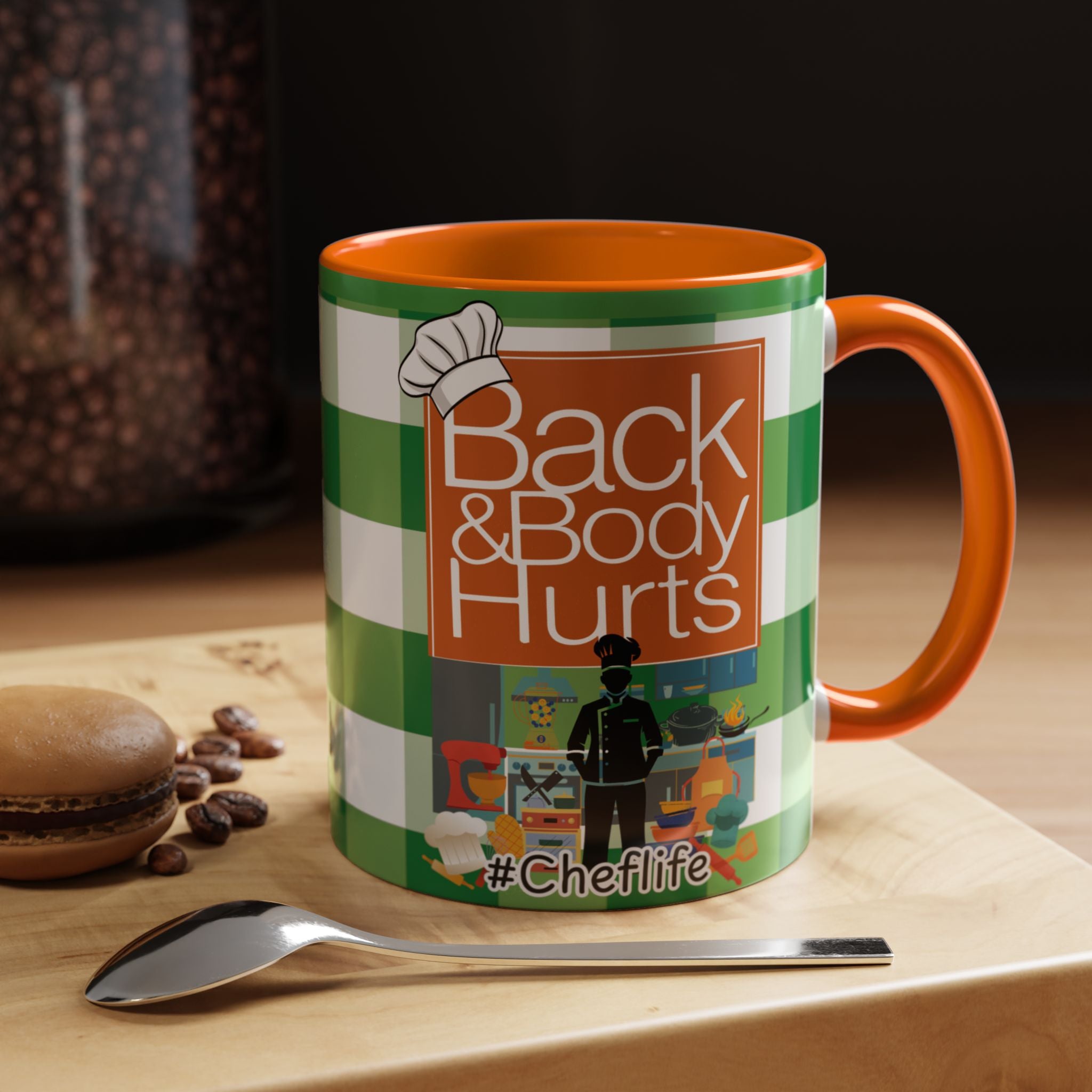 Chef Life Coffee Mug — "Living That Chef Life: Back and Body Hurts" (11/15 oz) - The Luxx Express