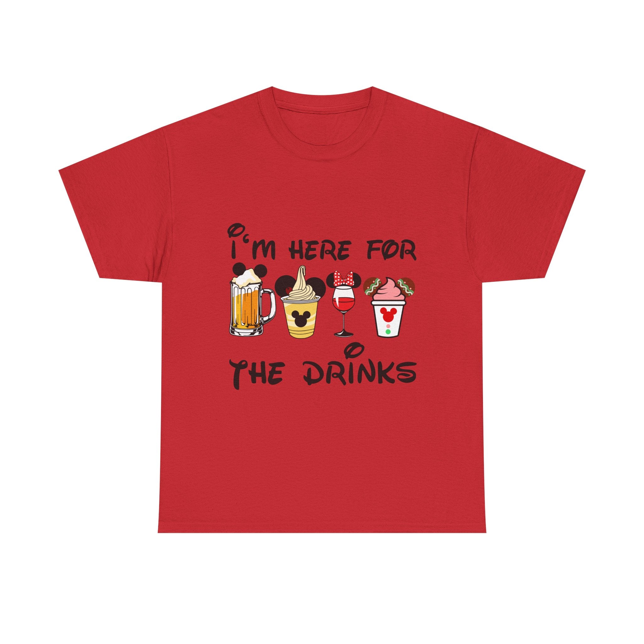 Drink Lover Family Vacation T‑Shirt — "I'm Here for the Drinks" Funny Theme Park DrinkTee - The Luxx Express