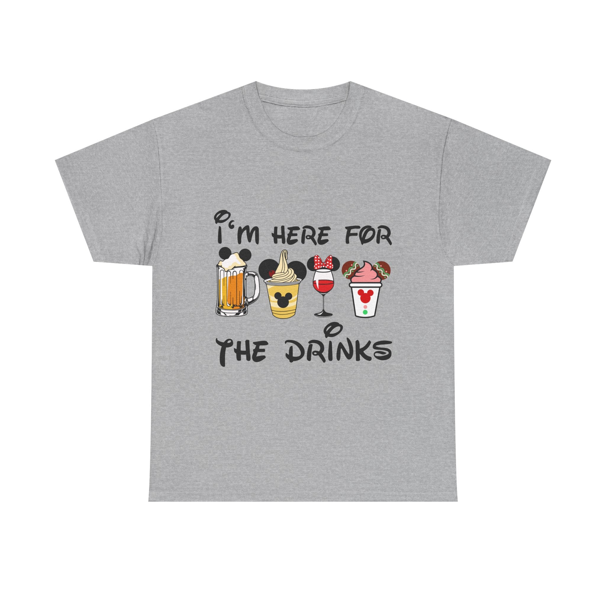 Drink Lover Family Vacation T‑Shirt — "I'm Here for the Drinks" Funny Theme Park DrinkTee - The Luxx Express