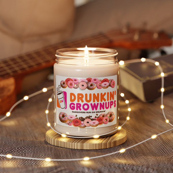 Drunkin GrownUps Funny Aromatherapy Candle, Glass Jar Soy Wax Blend, 9oz, Gift for Home, Relaxing Scent, Eco - Friendly - The Luxx Express