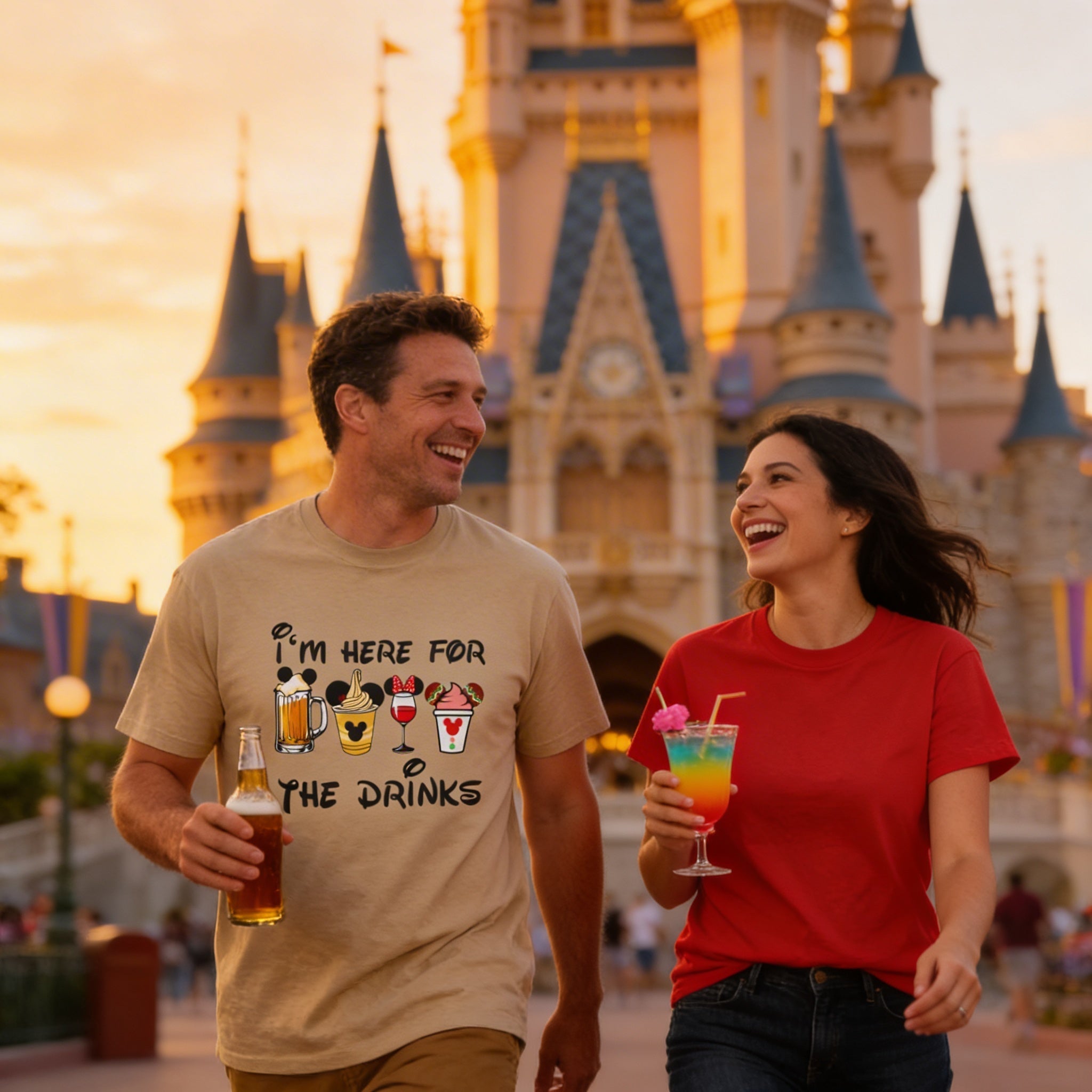Funny Theme Park T-Shirt – Drink Lover Shirt With Playful Snack Design - The Luxx Express