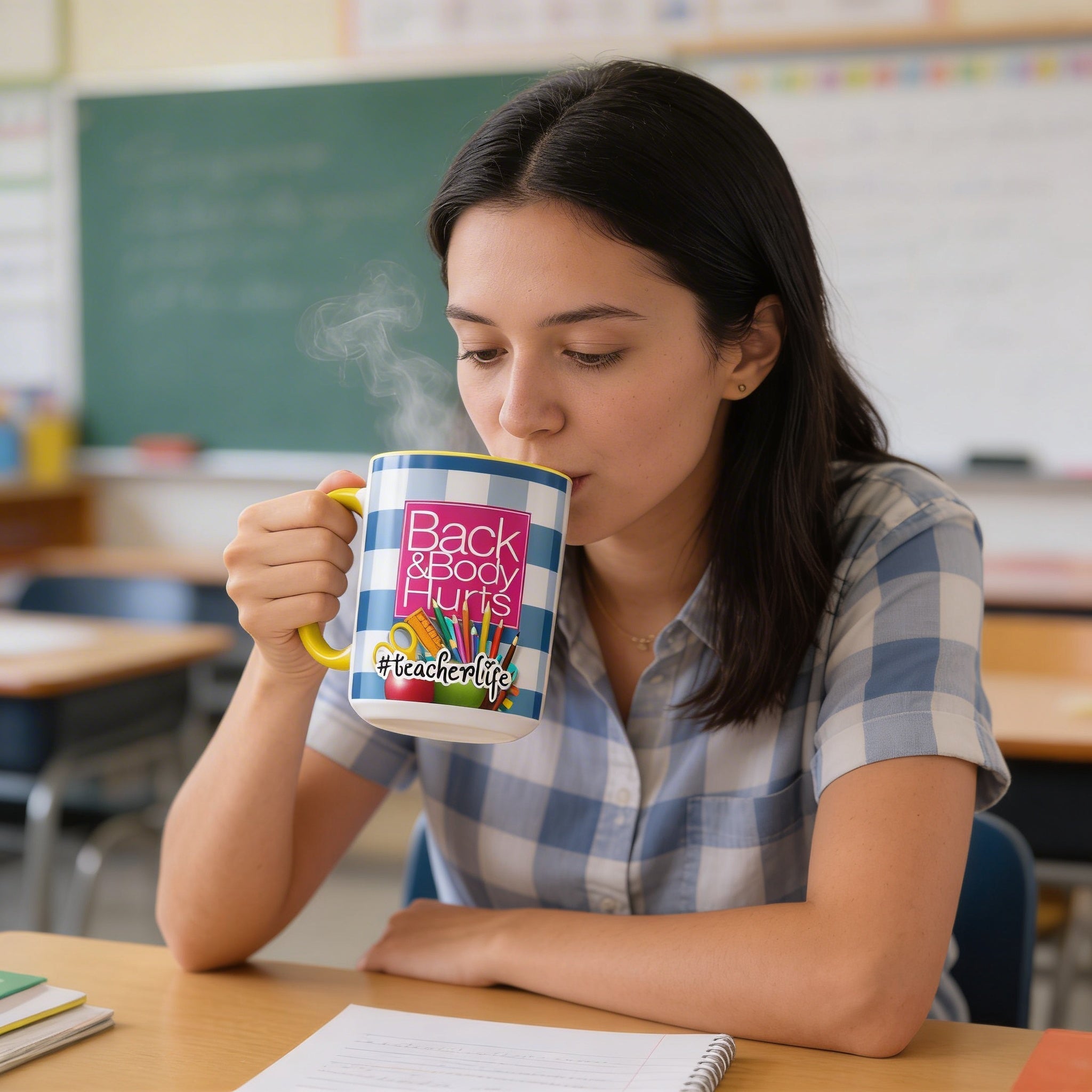 Teacher Coffee Mug - Funny Back Pain Relief Ceramic Cup | Dishwasher Safe Gift - The Luxx Express