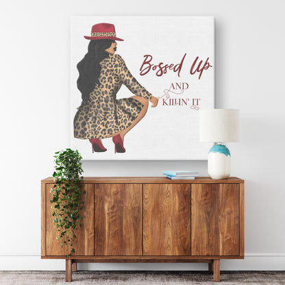 Bossed Up Canvas| Feminist Wall Decor| Empowering Art| Girl Power Decor| Modern Woman Print| Boss Wall Art| Feminism Print| Motivational Art