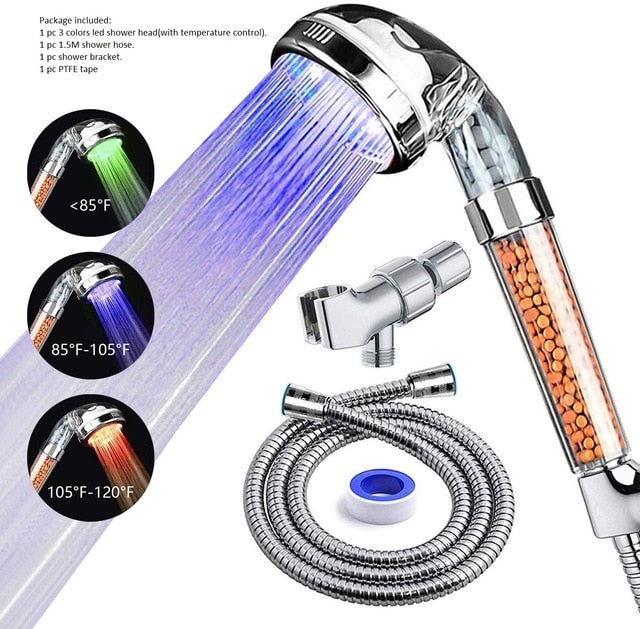 Color Changing Temperature Control Shower Head - The Luxx Express